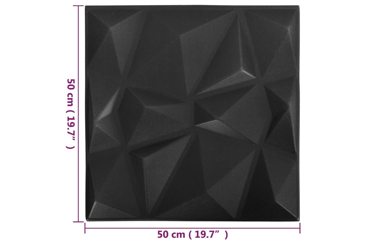 Vidaxl 3d Wall Panels 12 Pcs 50x50 Cm Diamond Black 3 MÂ²-7