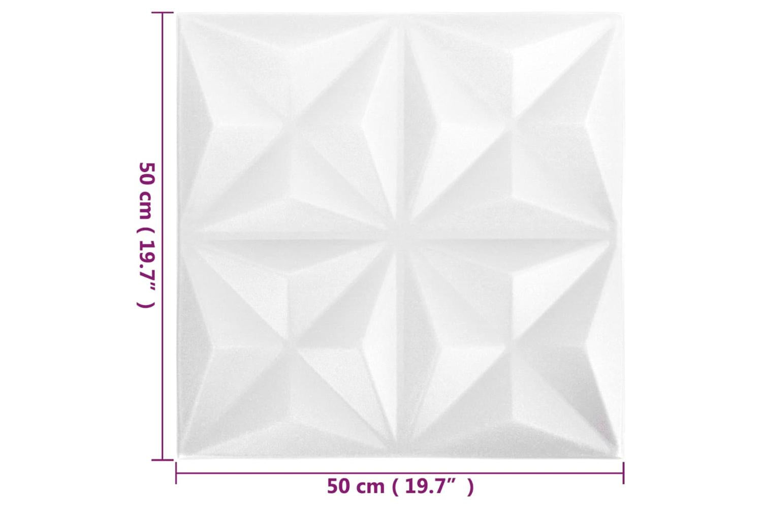 Vidaxl 3d Wall Panels 12 Pcs 50x50 Cm Origami White 3 MÂ²-7