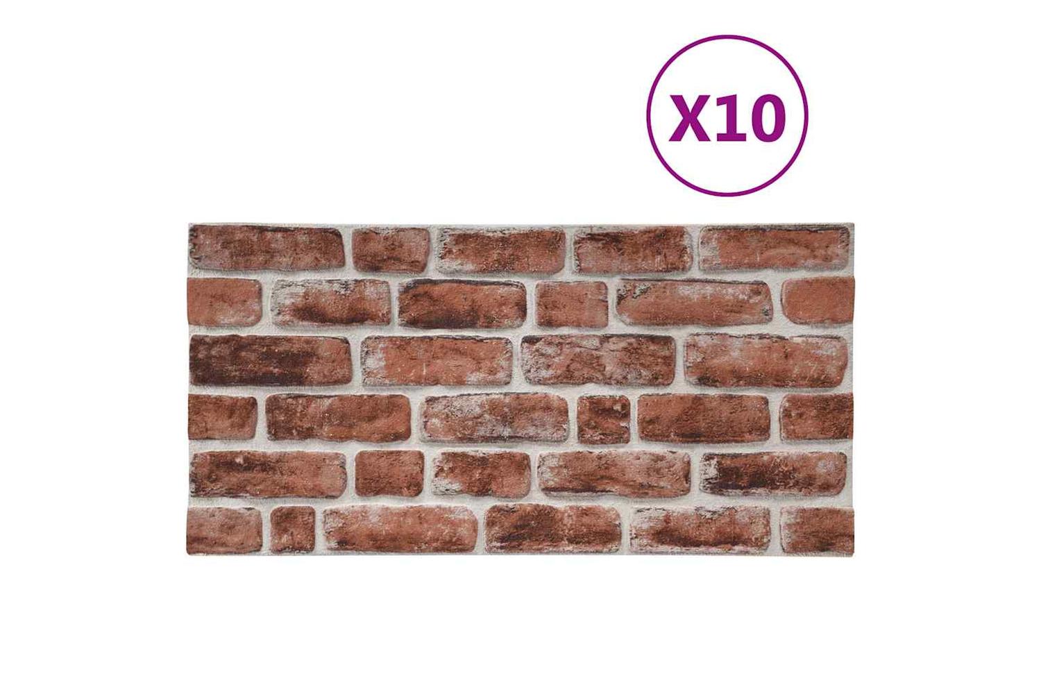 Vidaxl 149578 3d Wall Panels With Dark Brown Brick Design 10 Pcs Eps-4
