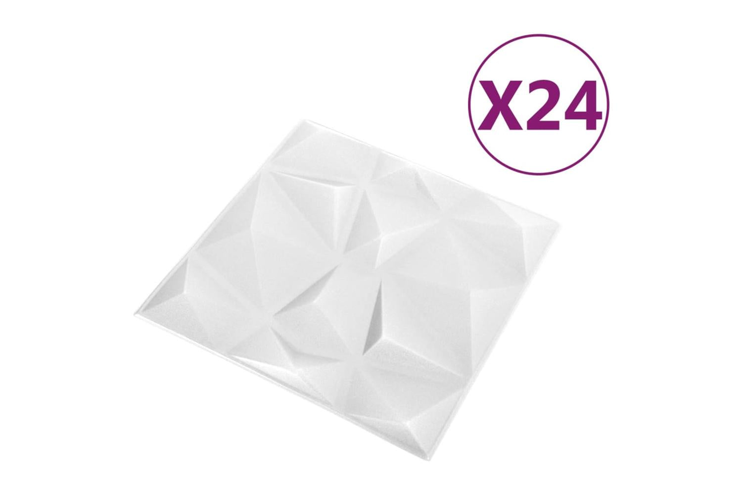 Vidaxl 3d Wall Panels 24 Pcs 50x50 Cm Diamond White 6 MÂ²-4
