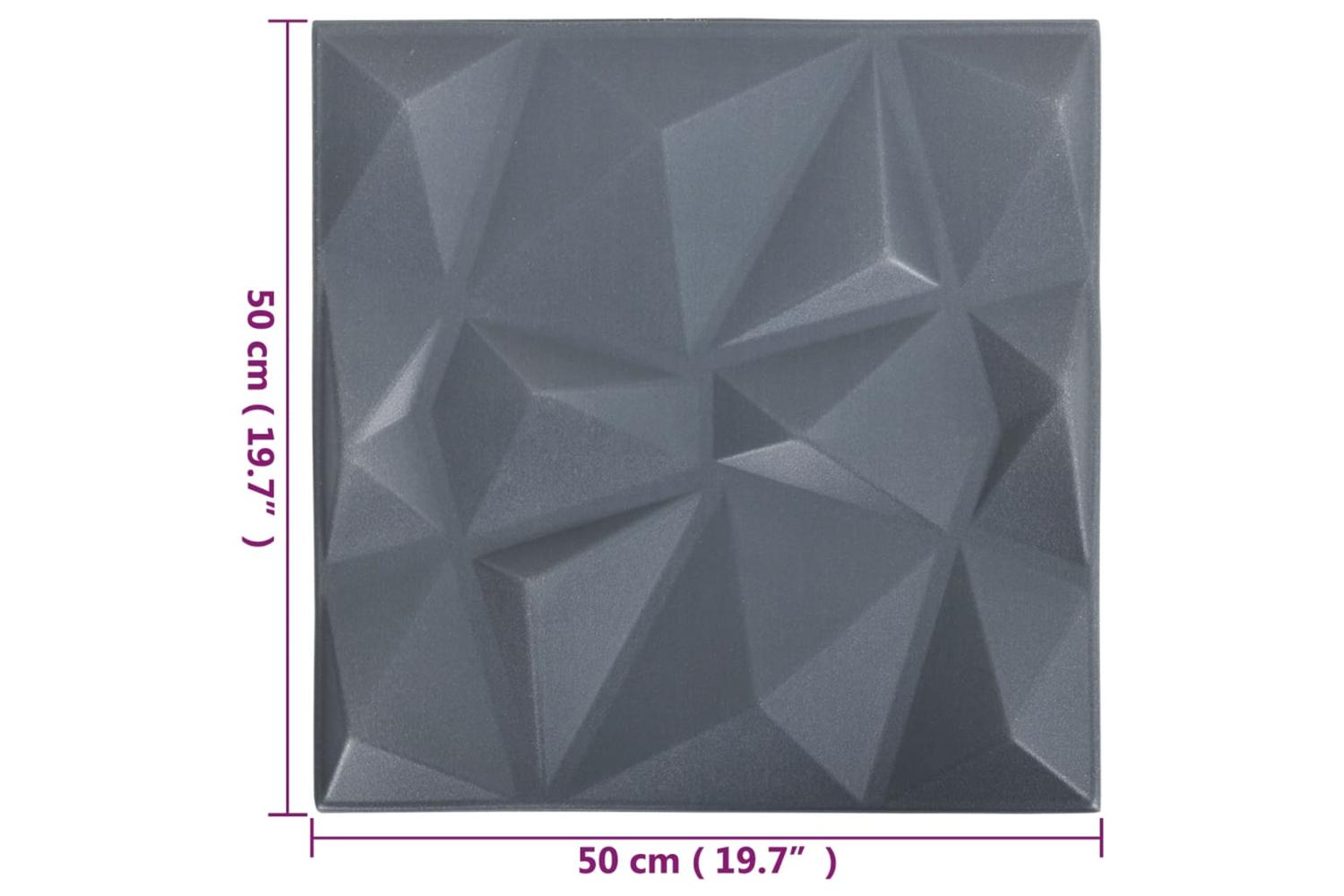 Vidaxl 3d Wall Panels 48 Pcs 50x50 Cm Diamond Grey 12 MÂ²-7