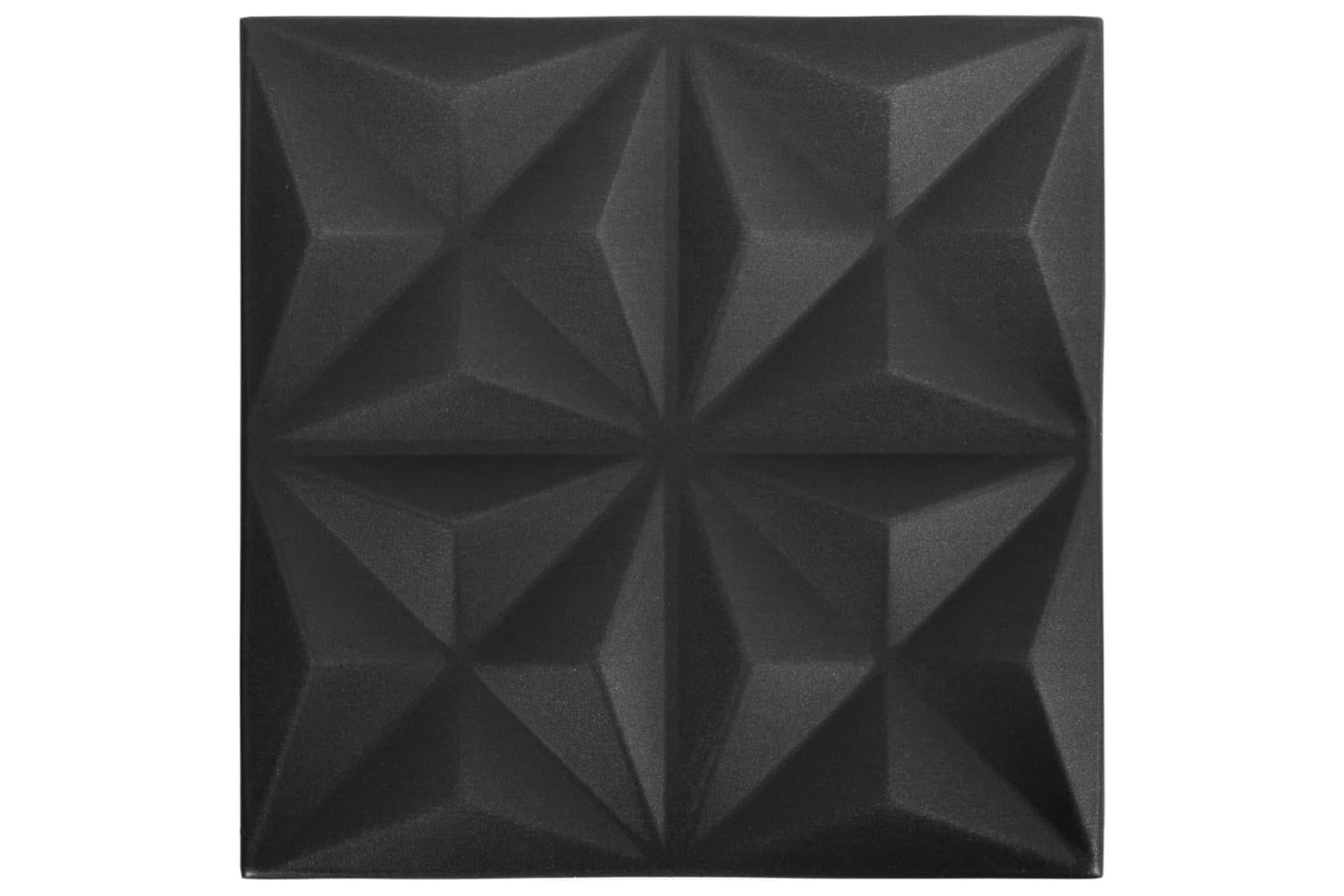 Vidaxl 3d Wall Panels 24 Pcs 50x50 Cm Origami Black 6 MÂ²-2