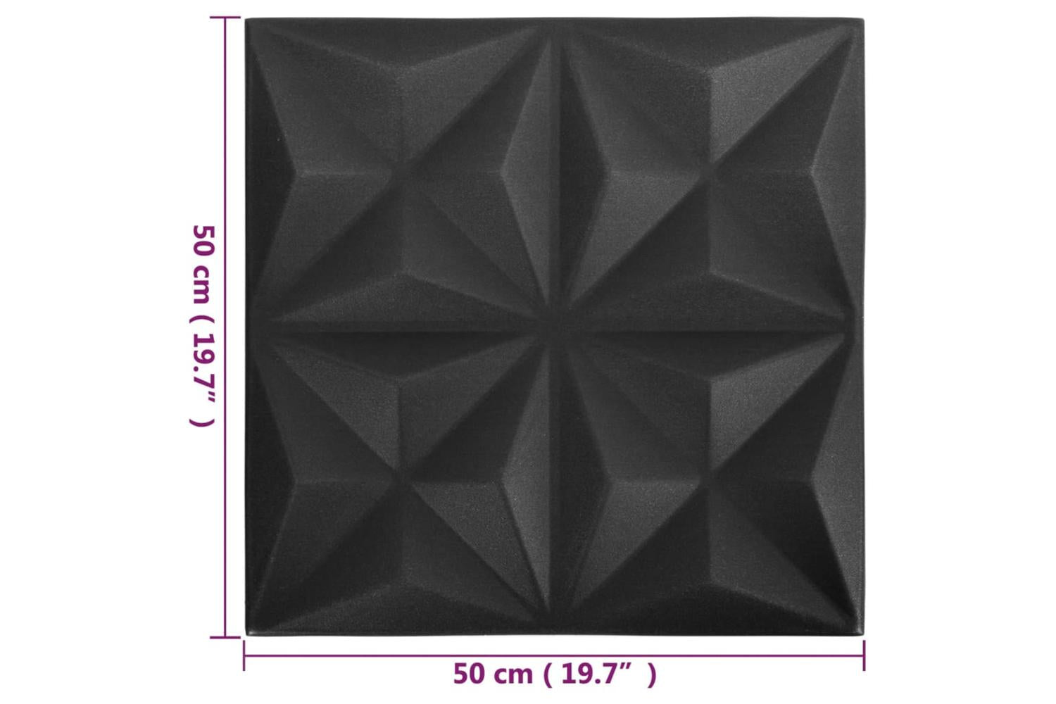 Vidaxl 3d Wall Panels 24 Pcs 50x50 Cm Origami Black 6 MÂ²-7