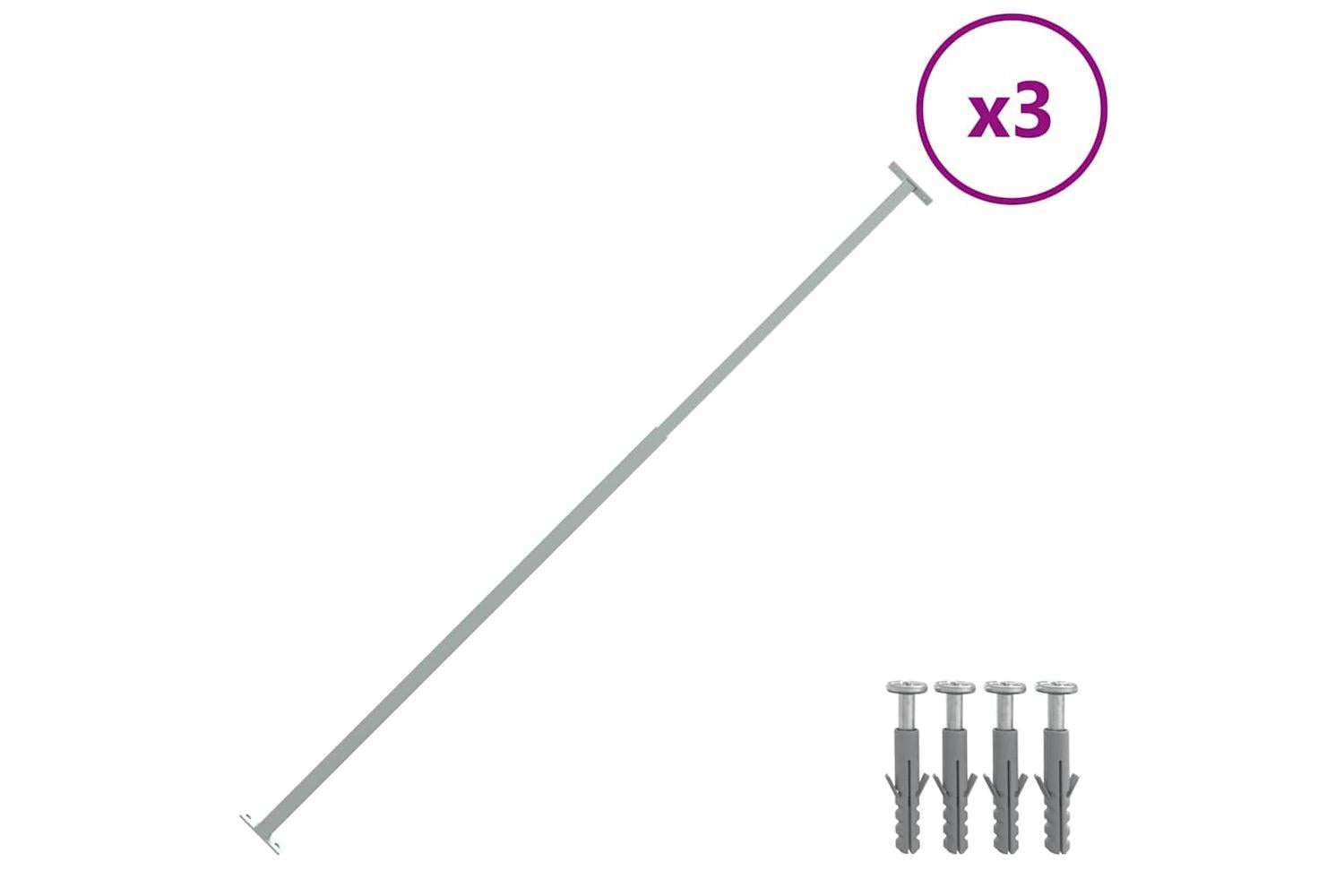 vidaXL 144516 Adjustable Security Window Bars 3 Pcs 710-1200mm-2