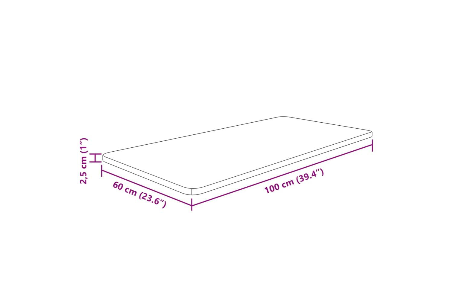 Vidaxl 343055 Bathroom Countertop Dark Brown 100x60x2.5cm Treated Solid Wood-5