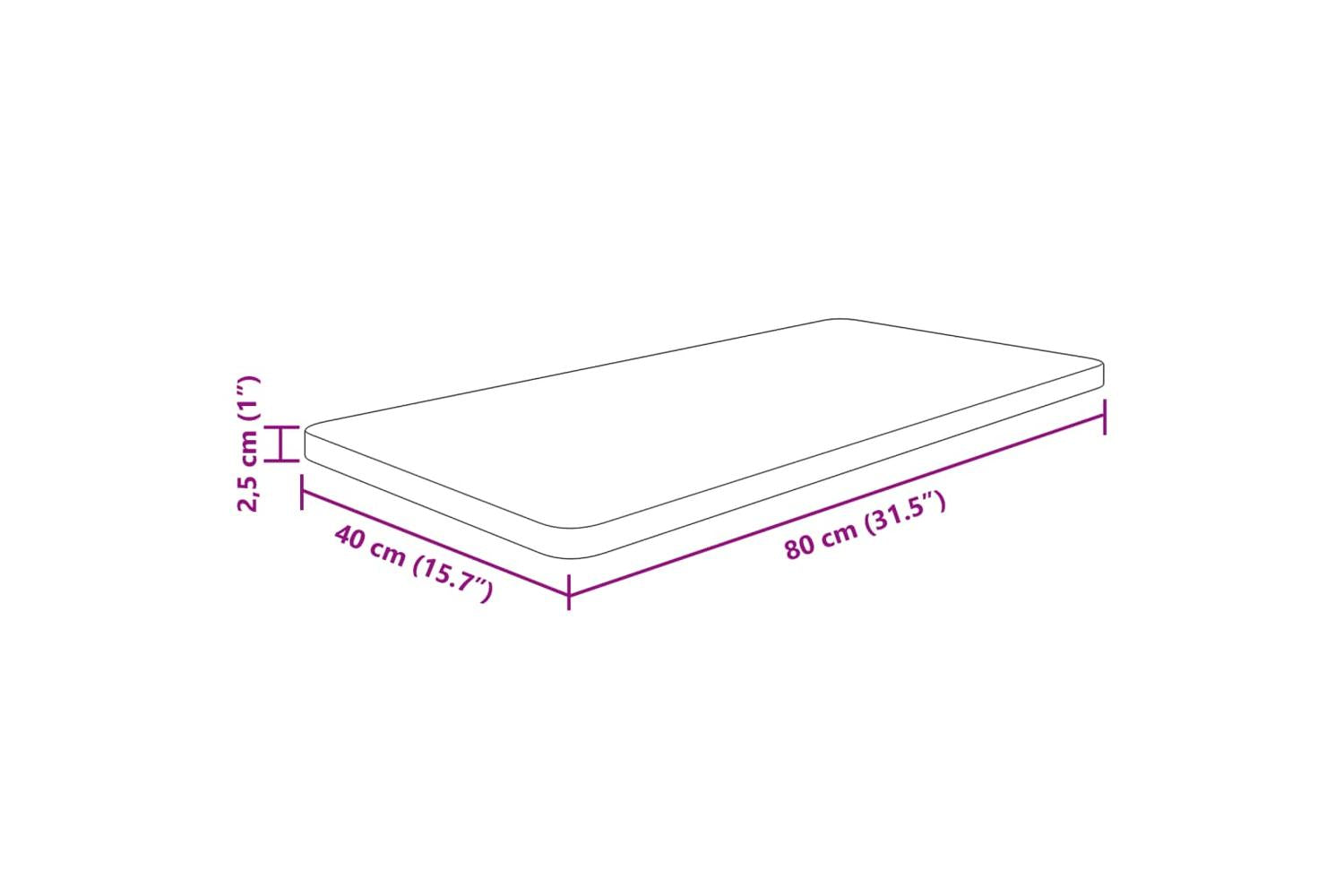 Vidaxl 343052 Bathroom Countertop Dark Brown 80x40x2.5cm Treated Solid Wood-5