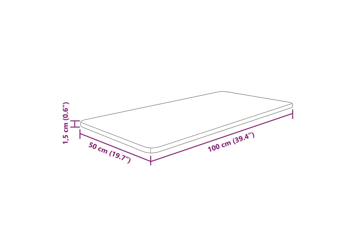 Vidaxl 343025 Bathroom Countertop Dark Brown 100x50x1.5cm Treated Solid Wood-5