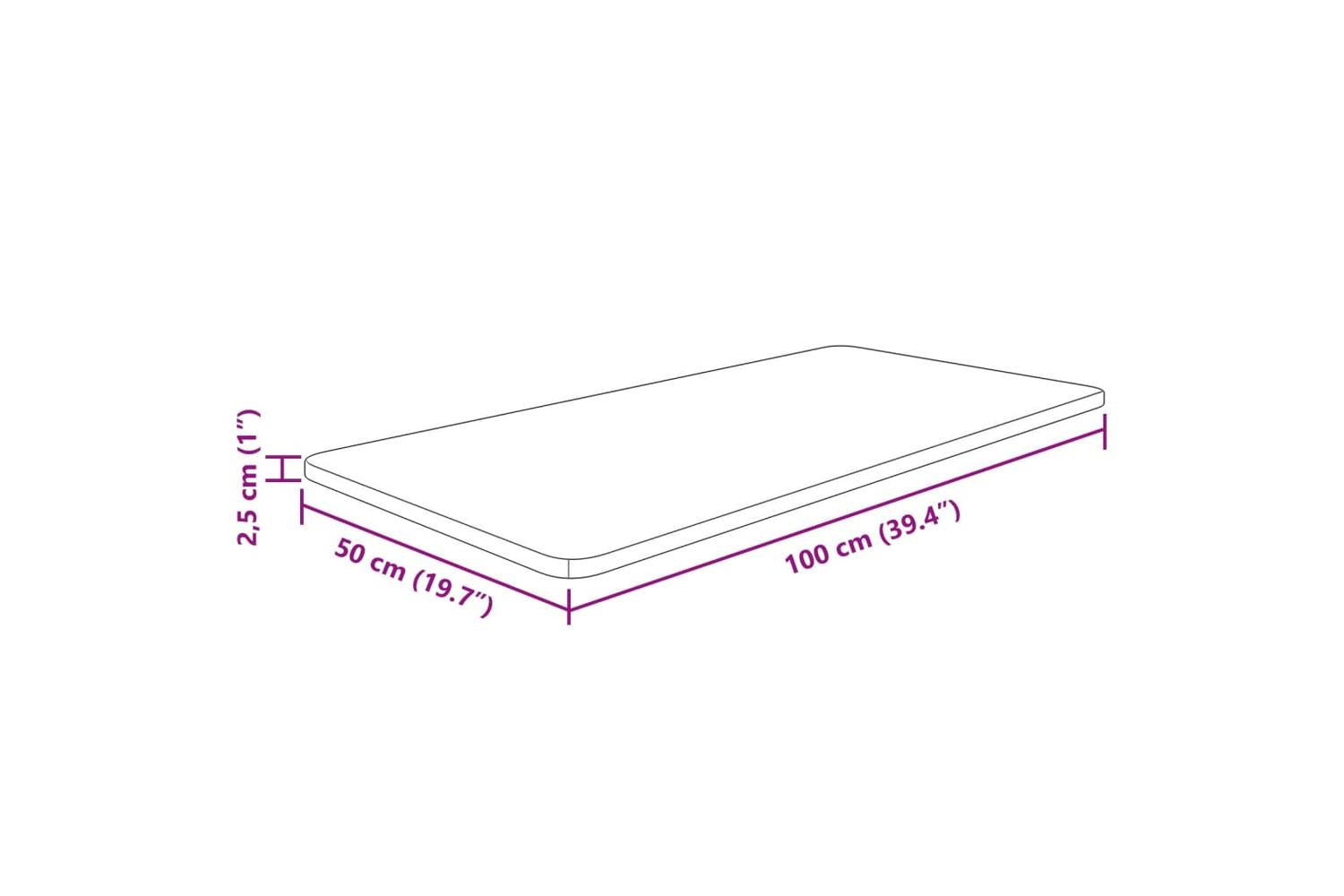 vidaXL 342939 Bathroom Countertop 100x50x2.5cm Untreated Solid Wood-5