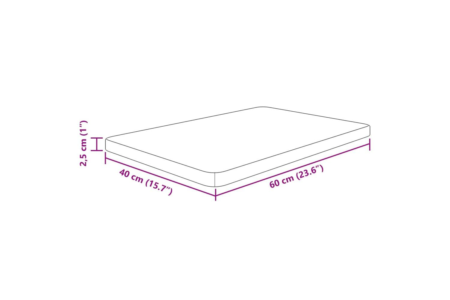 vidaXL 342940 Bathroom Countertop 60x40x2.5cm Untreated Solid Wood-5