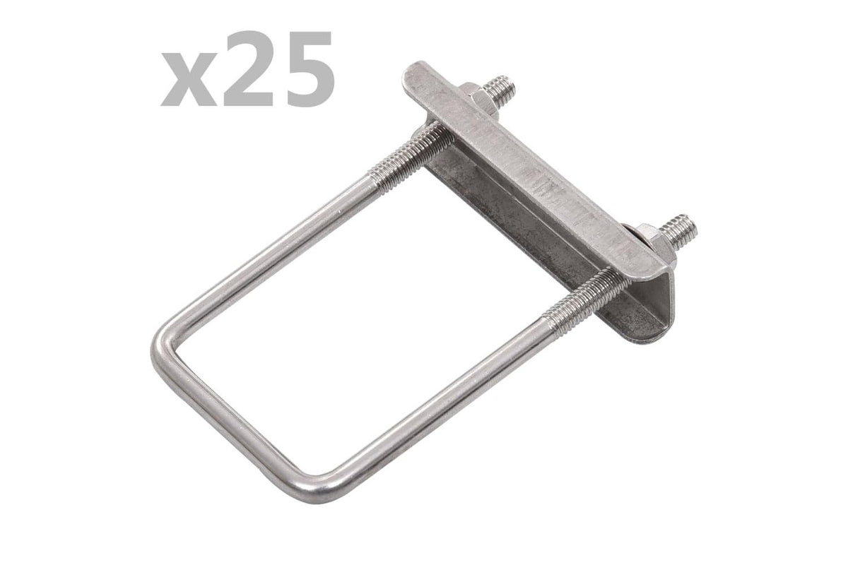 vidaXL 144504 U Connector For Fence Post 60x40mm 25 Sets
