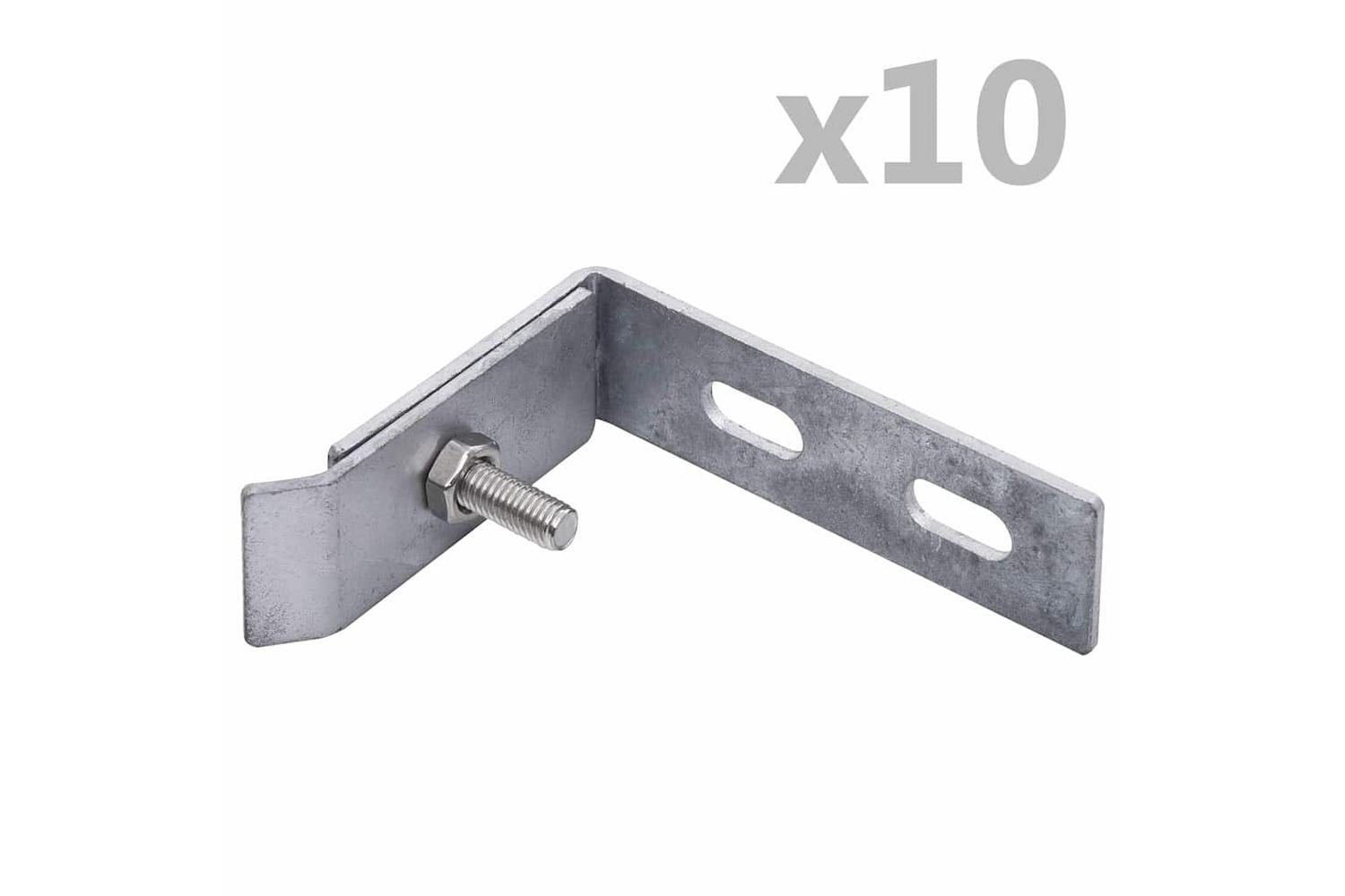 Vidaxl 144503 Wall Corner Connector 10 Sets Silver-2