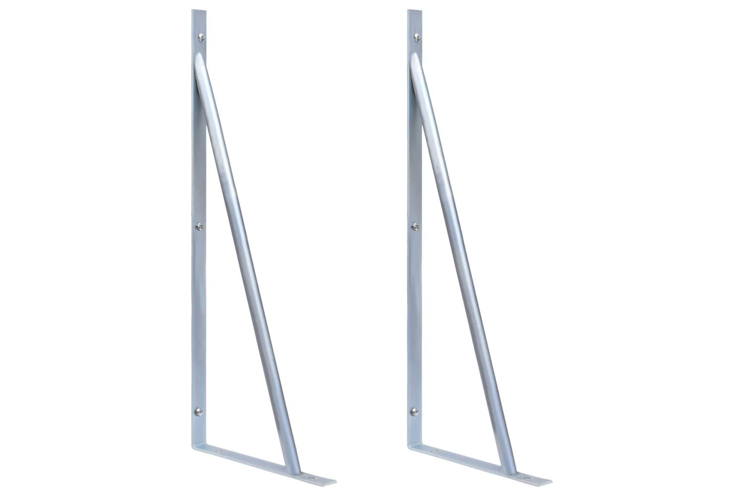 Vidaxl 148988 Support Brackets For Fence Post 2 Pcs Galvanised Steel-2