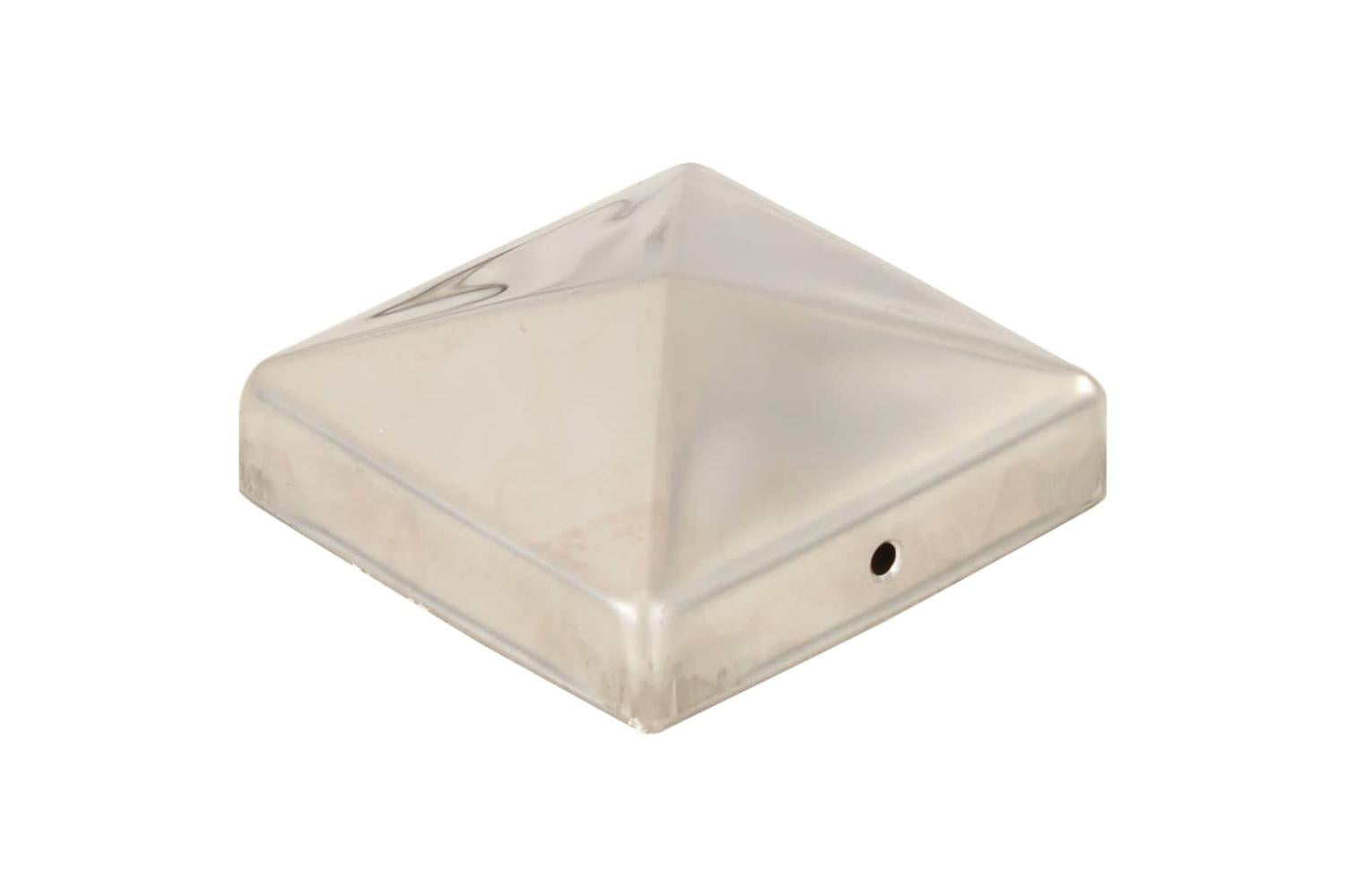 vidaXL 145486 Pyramid Fence Post Caps 6 Pcs Stainless Steel 81x81mm-3