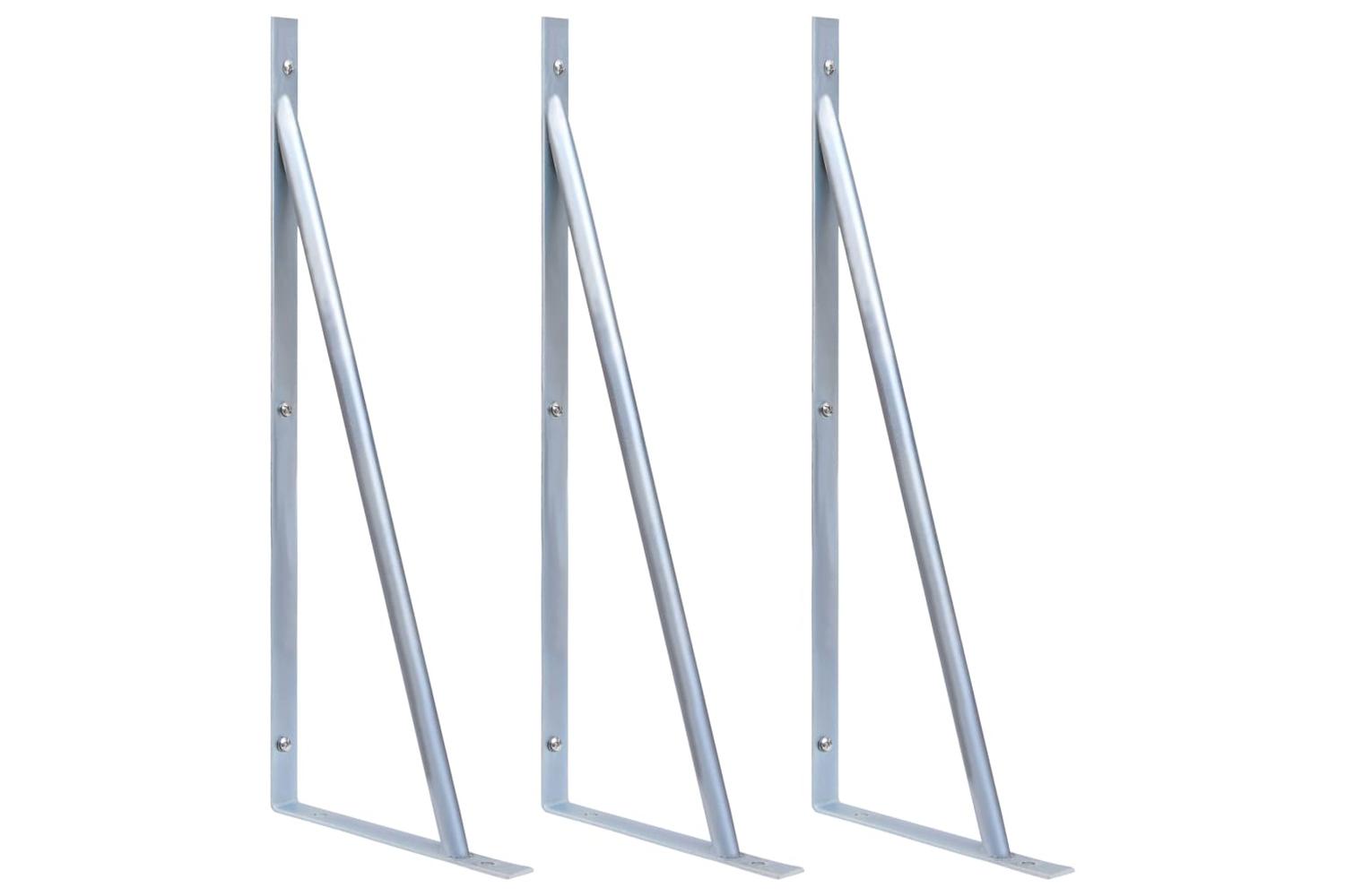 Vidaxl 148989 Support Brackets For Fence Post 3 Pcs Galvanised Steel-2