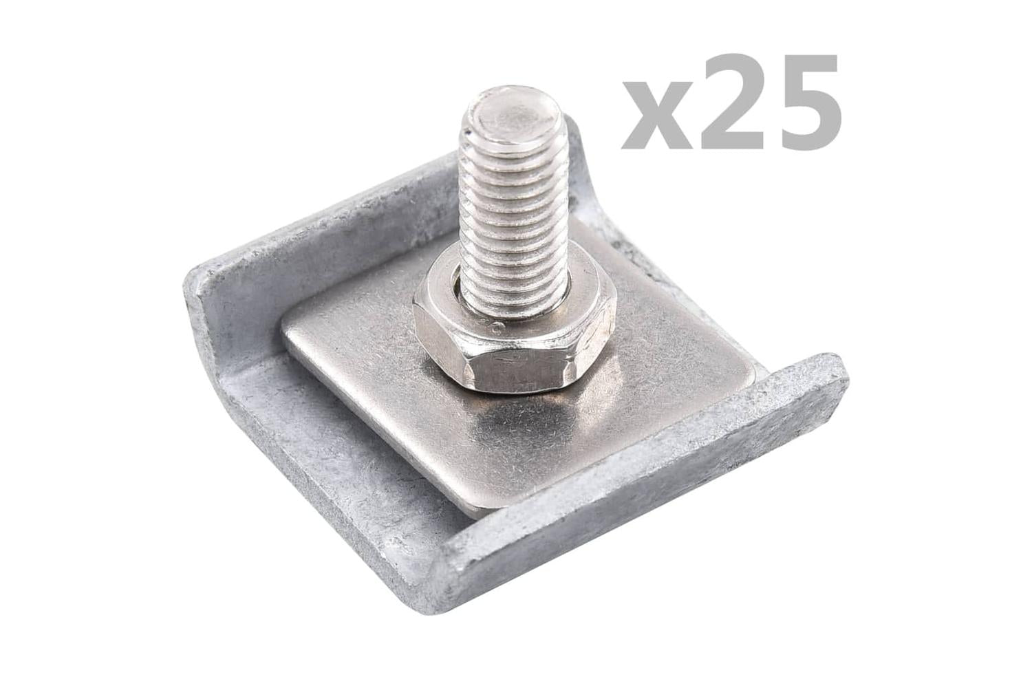 Vidaxl 144500 Grid Mat Connector 25 Sets Silver-2