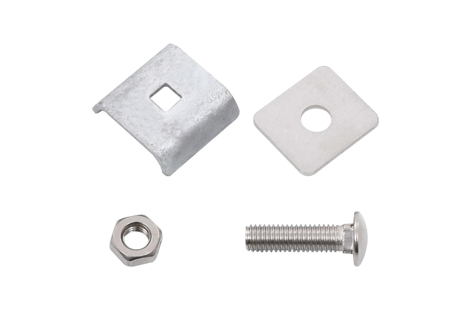 Vidaxl 144500 Grid Mat Connector 25 Sets Silver-4