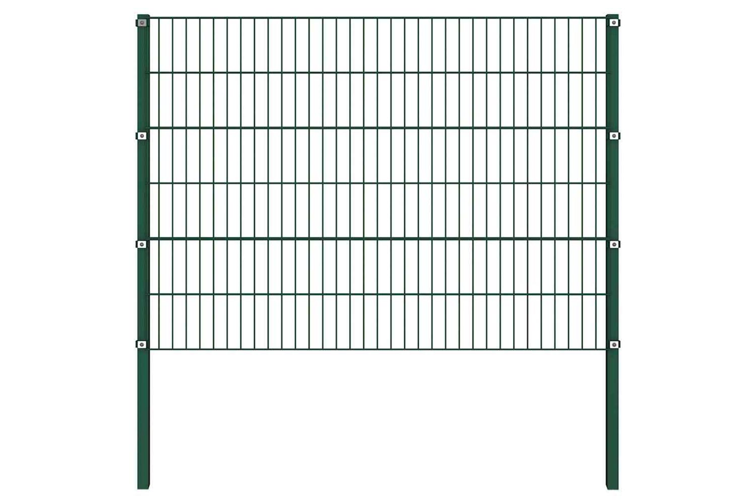 Vidaxl 144934 Fence Panel With Posts Iron 1.7x1.2 M Green-2