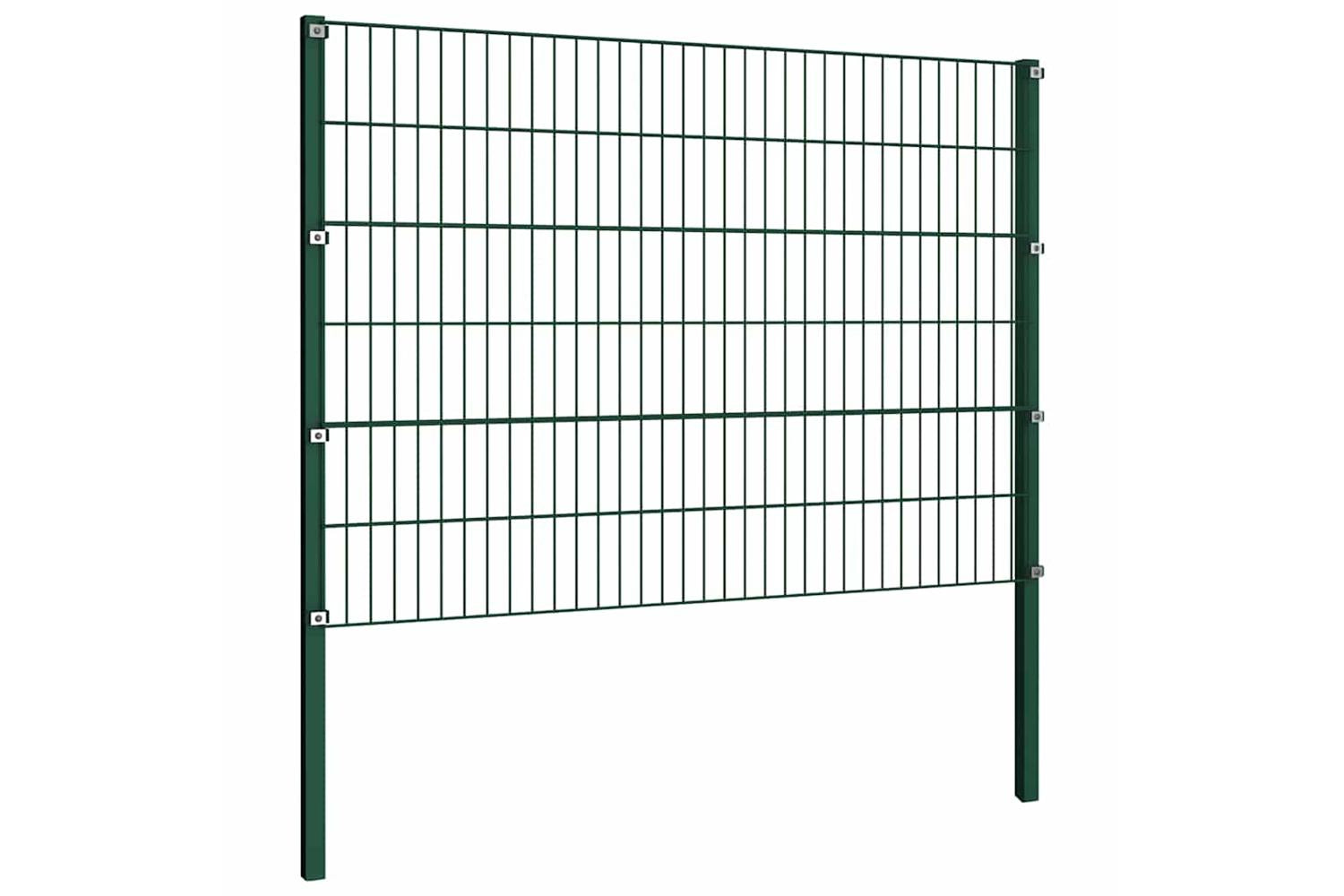 Vidaxl 144934 Fence Panel With Posts Iron 1.7x1.2 M Green-3