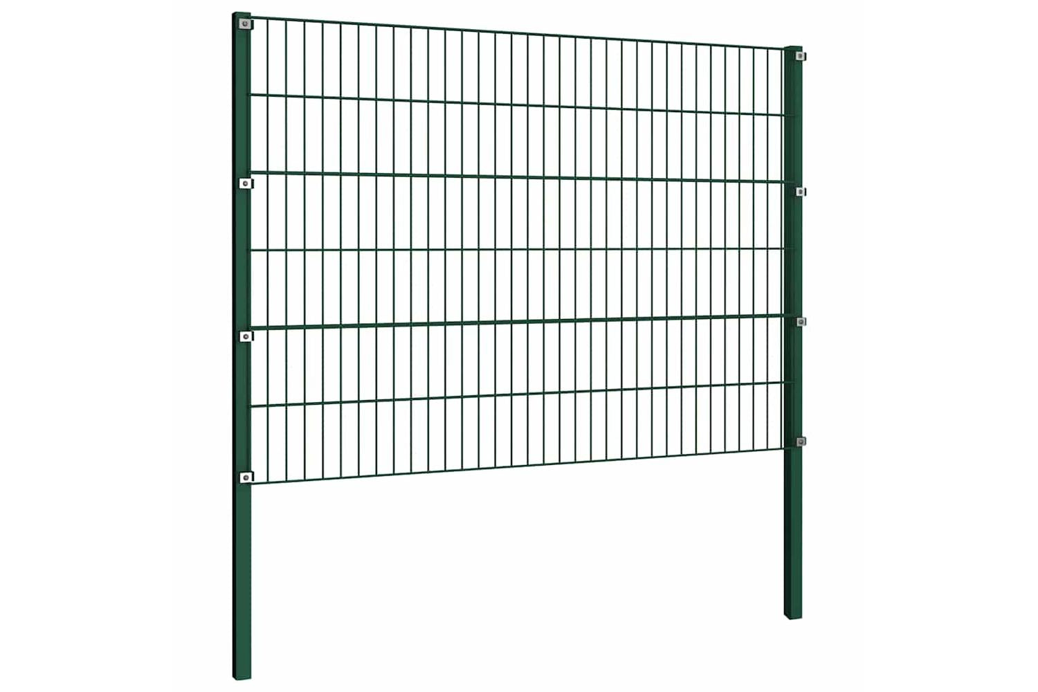Vidaxl 278663 Fence Panel With Posts Iron 5.1x1.2 M Green-4
