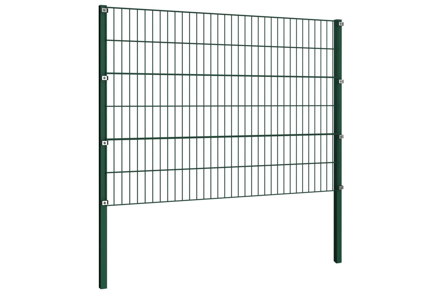 Vidaxl 278666 Fence Panel With Posts Iron 10.2x1.2 M Green-4