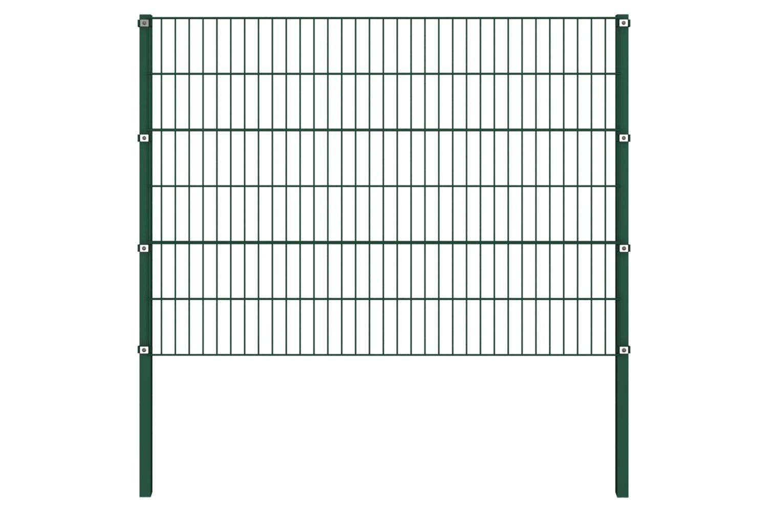 Vidaxl 278666 Fence Panel With Posts Iron 10.2x1.2 M Green-5