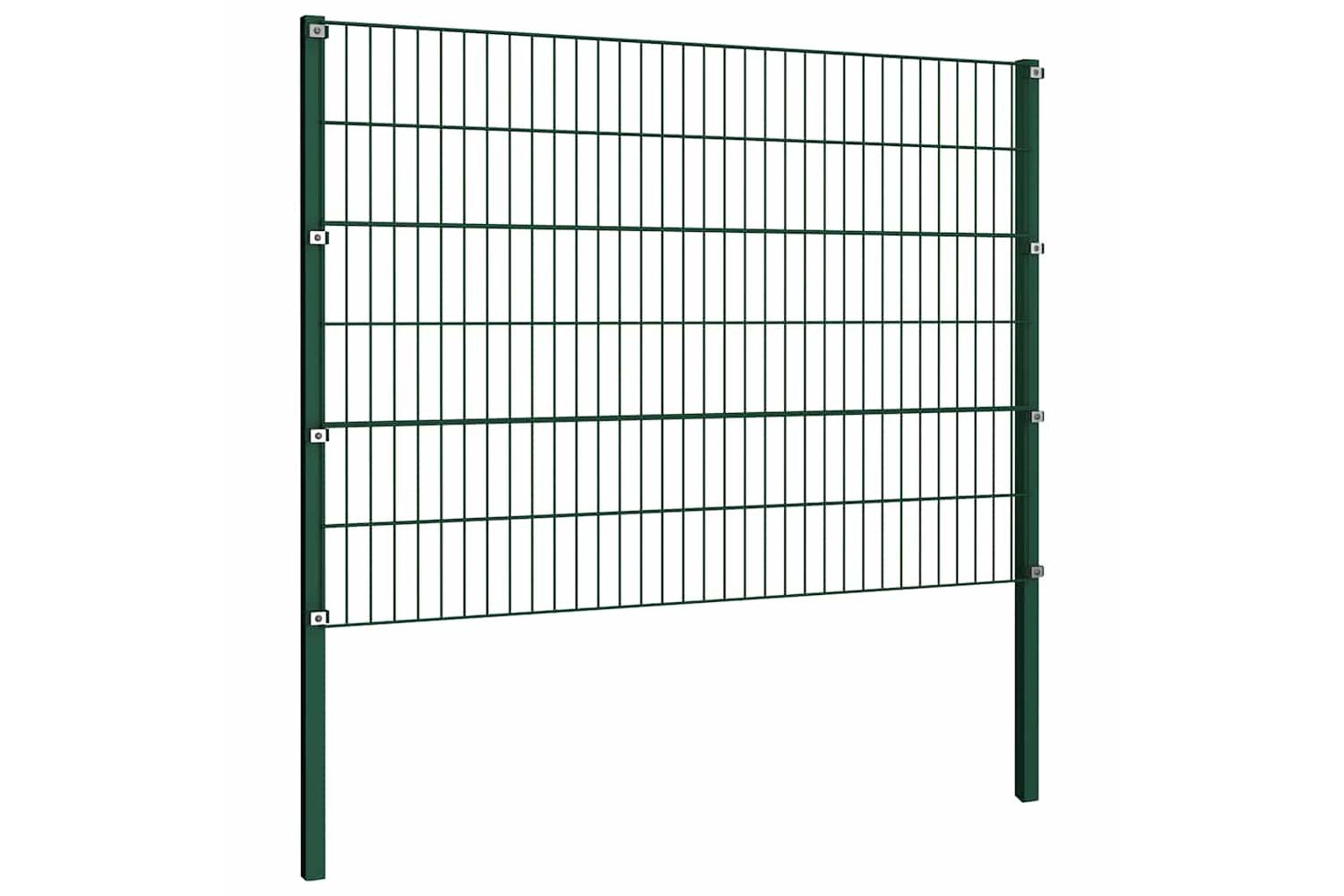 Vidaxl 278662 Fence Panel With Posts Iron 3.4x1.2 M Green-4