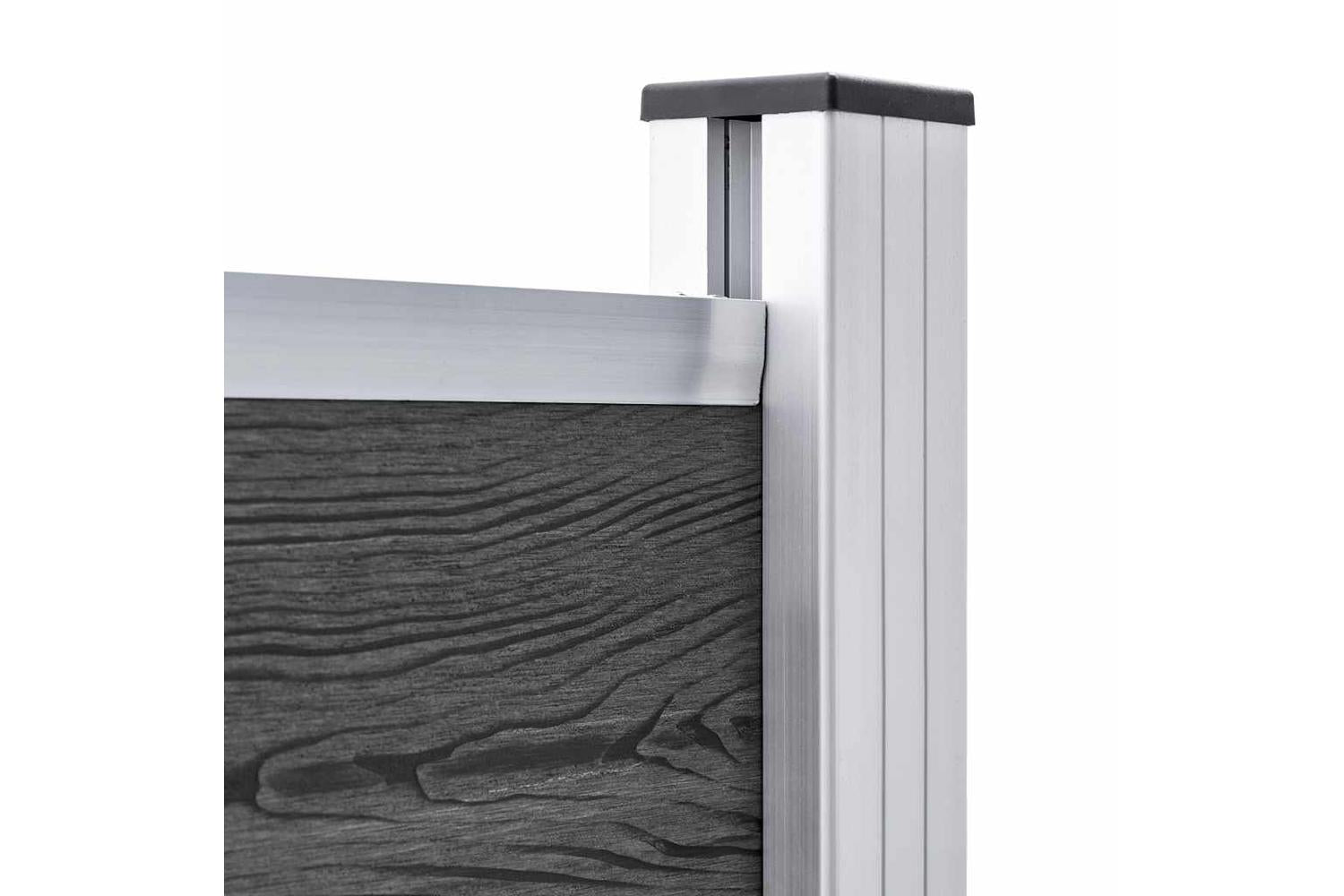 vidaXL 3070462 Fence Panel Set Wpc 872x146cm Black-7