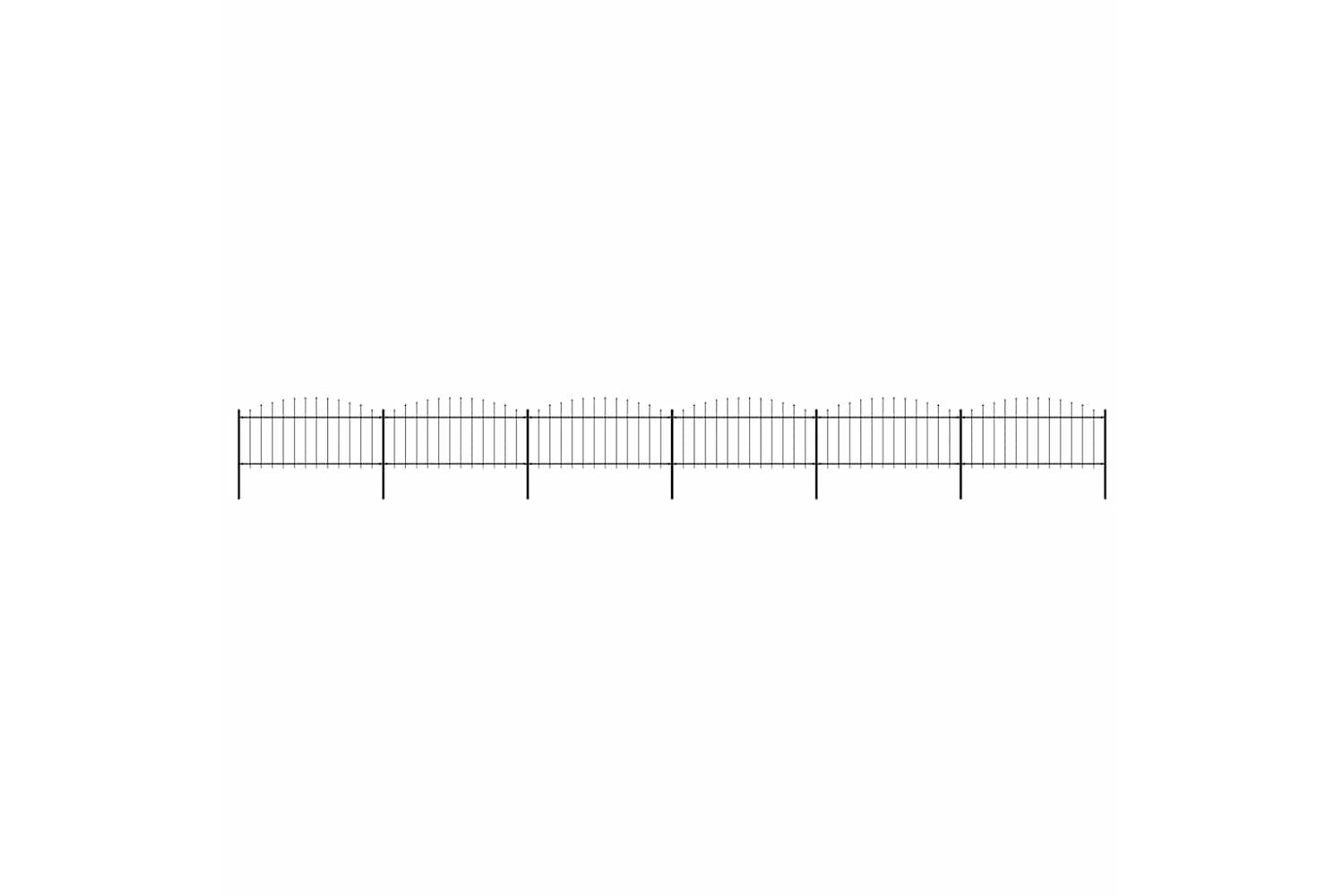 Vidaxl 277708 Garden Fence With Spear Top Steel (0.5-0.75)x10.2 M Black-2