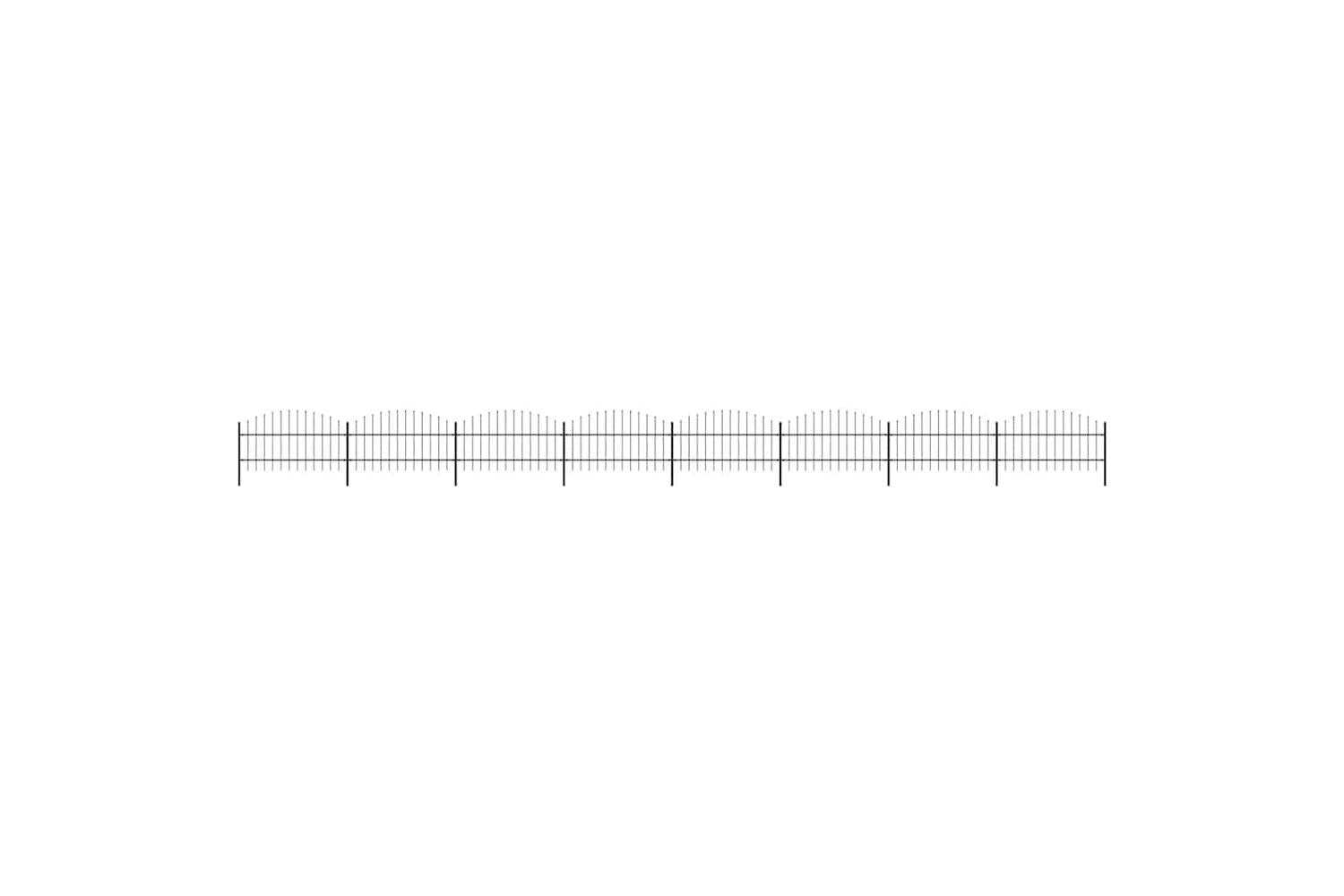 Vidaxl 277719 Garden Fence With Spear Top Steel (0.75-1)x13.6 M Black-2