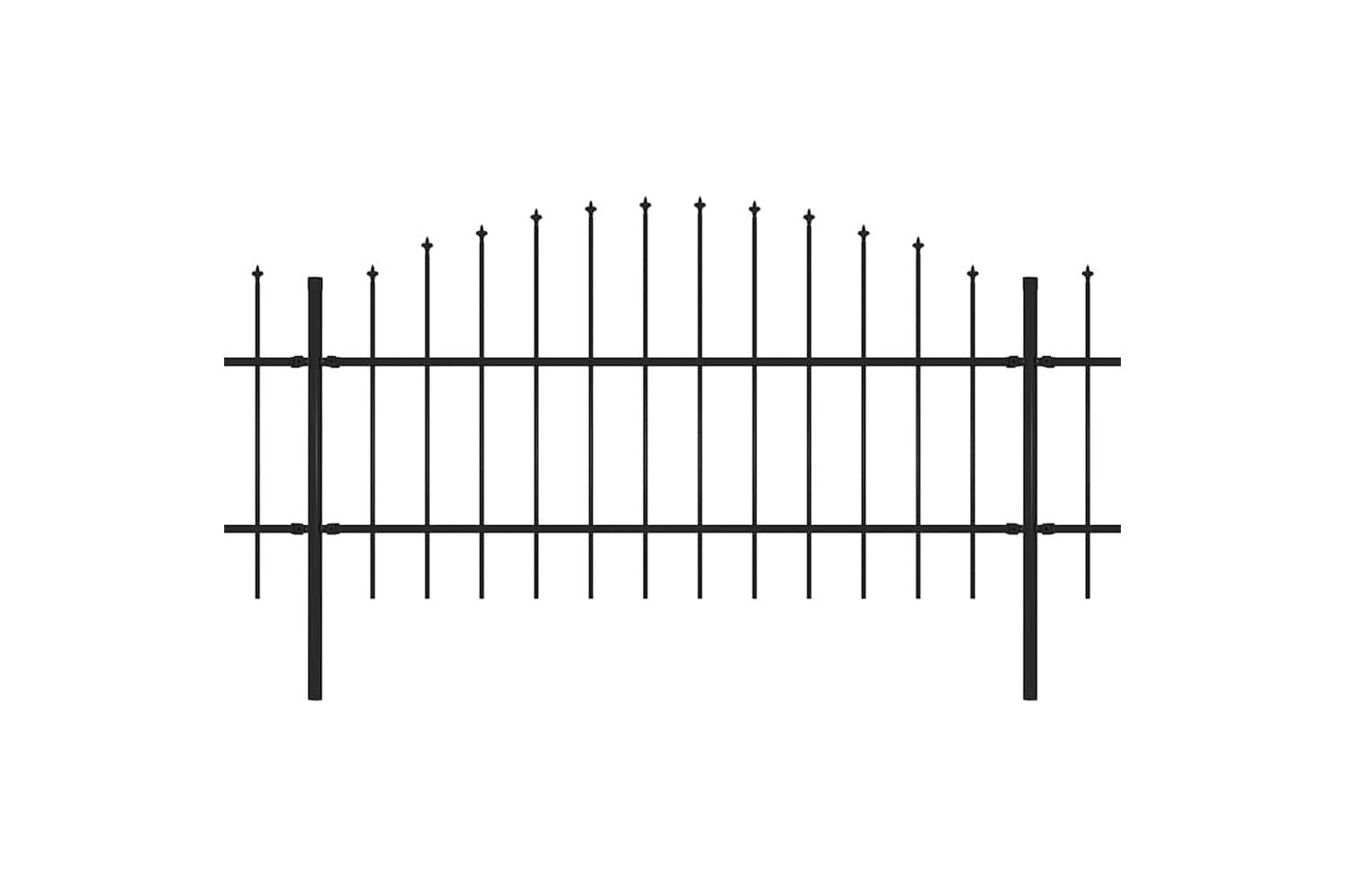 Vidaxl 277719 Garden Fence With Spear Top Steel (0.75-1)x13.6 M Black-3