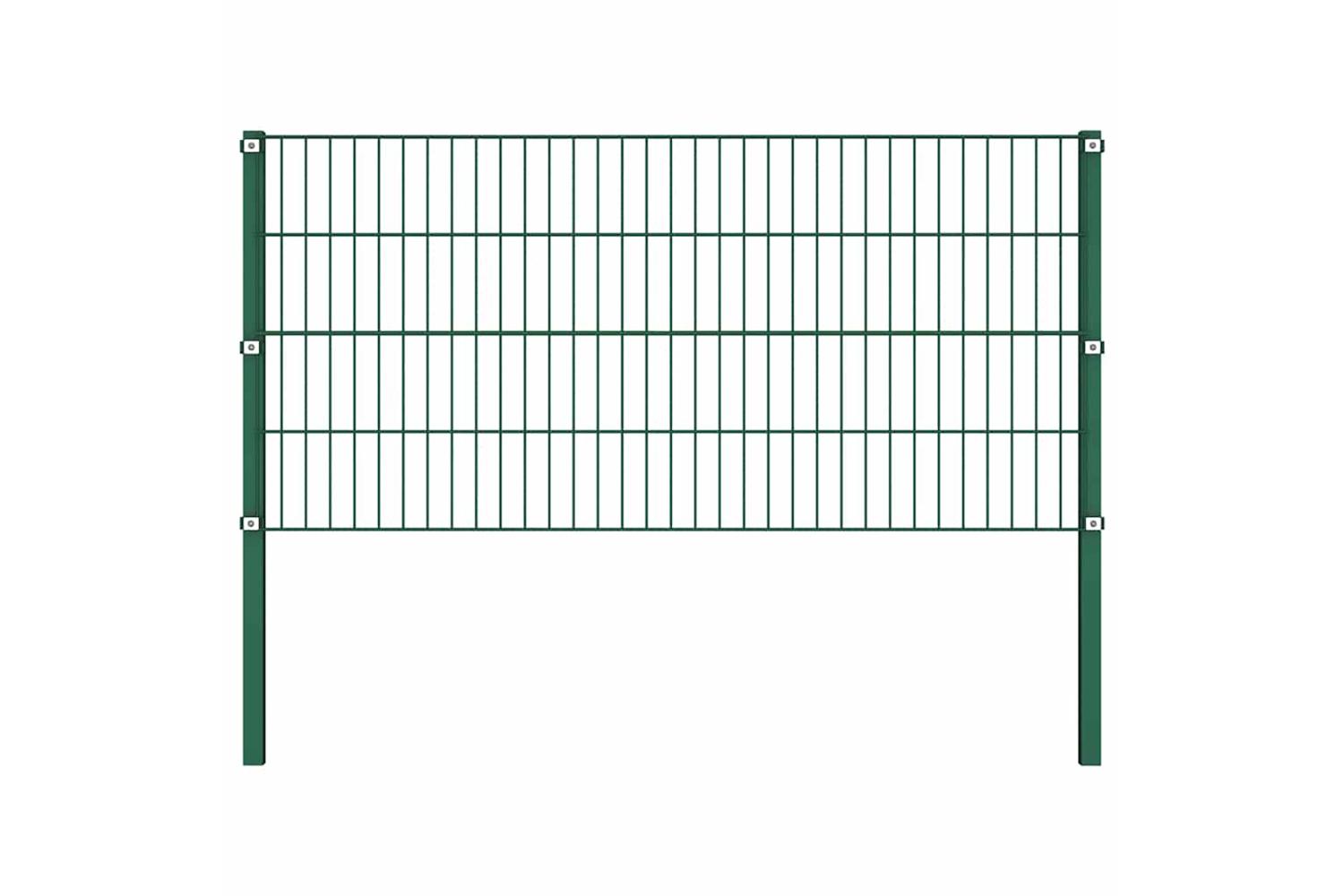 Vidaxl 144933 Fence Panel With Posts Iron 1.7x0.8 M Green-2