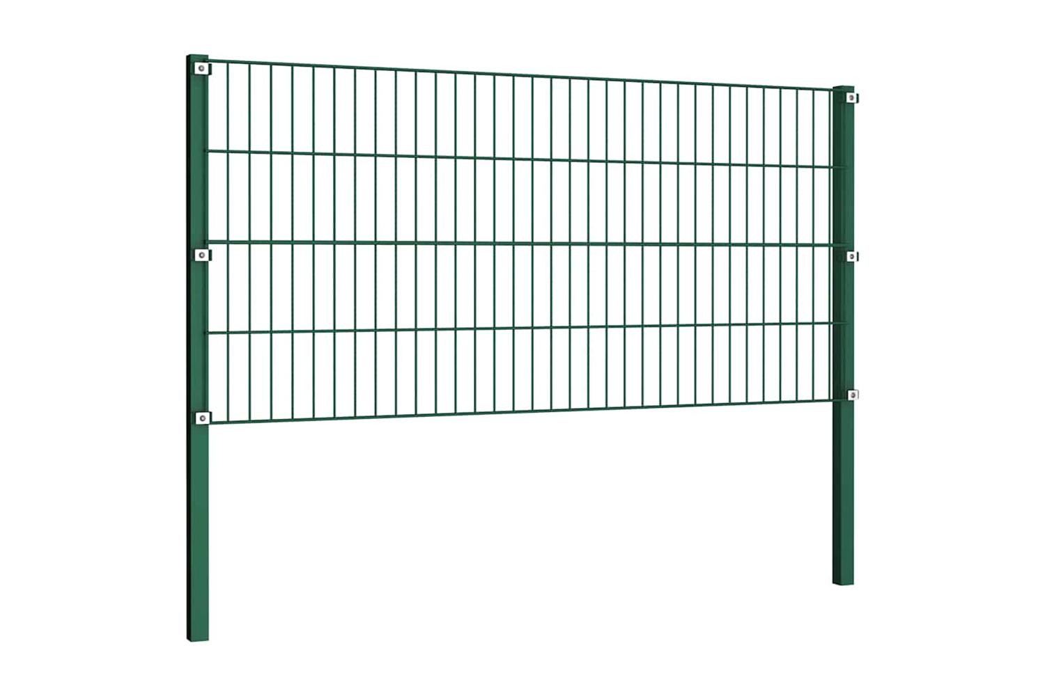 Vidaxl 144933 Fence Panel With Posts Iron 1.7x0.8 M Green-3