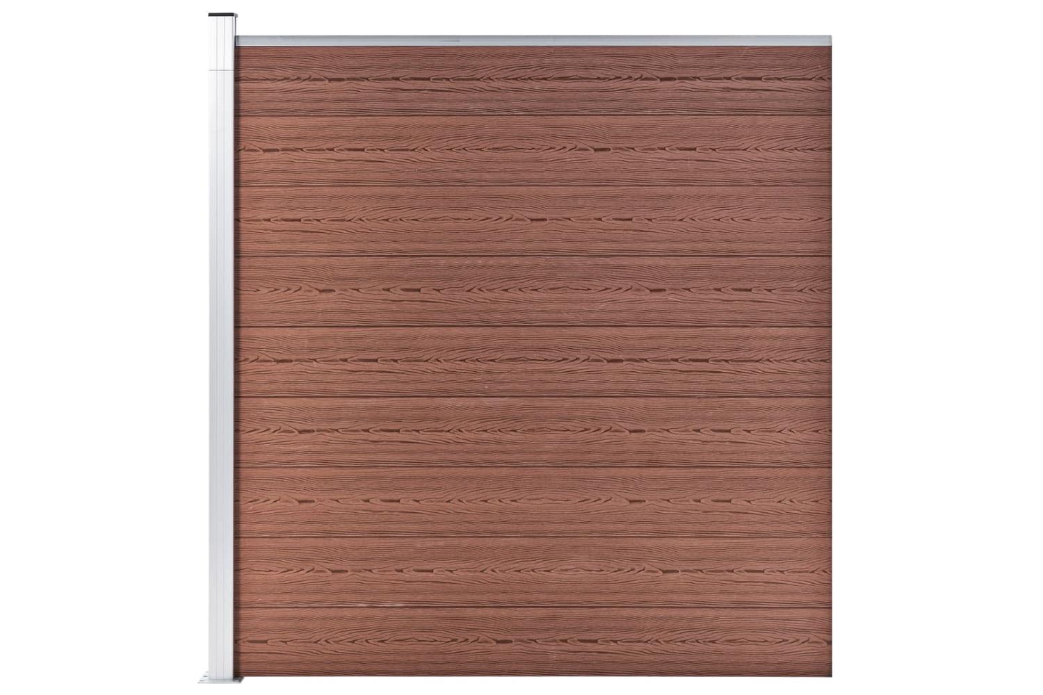 vidaXL 3053216 Wpc Fence Set 2 Square + 1 Slanted 446x186cm Brown-6
