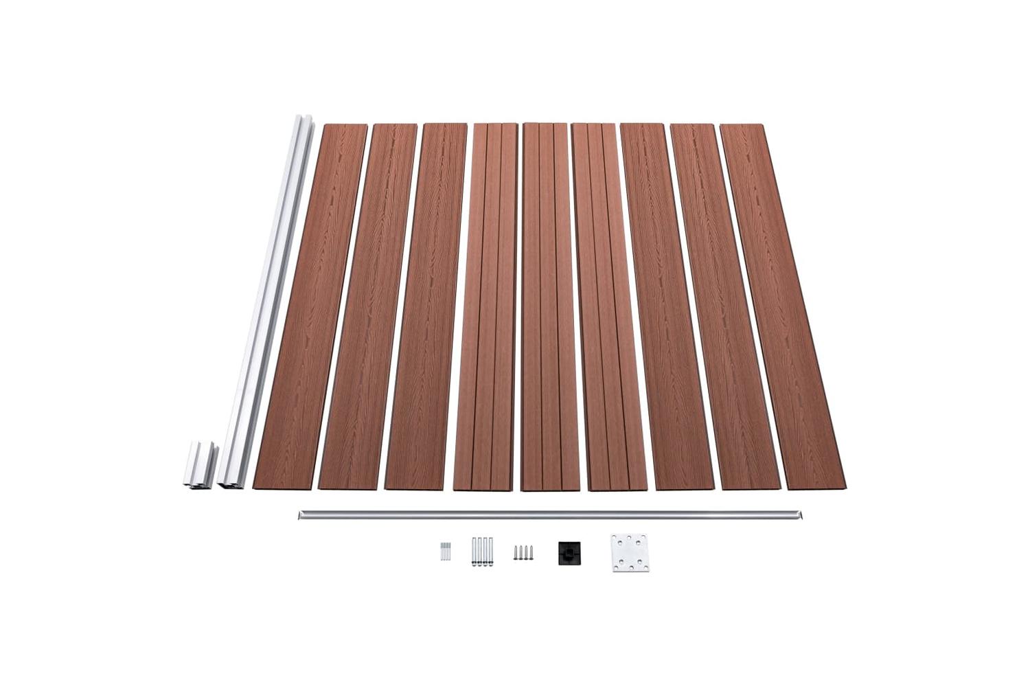 vidaXL 3053216 Wpc Fence Set 2 Square + 1 Slanted 446x186cm Brown-8