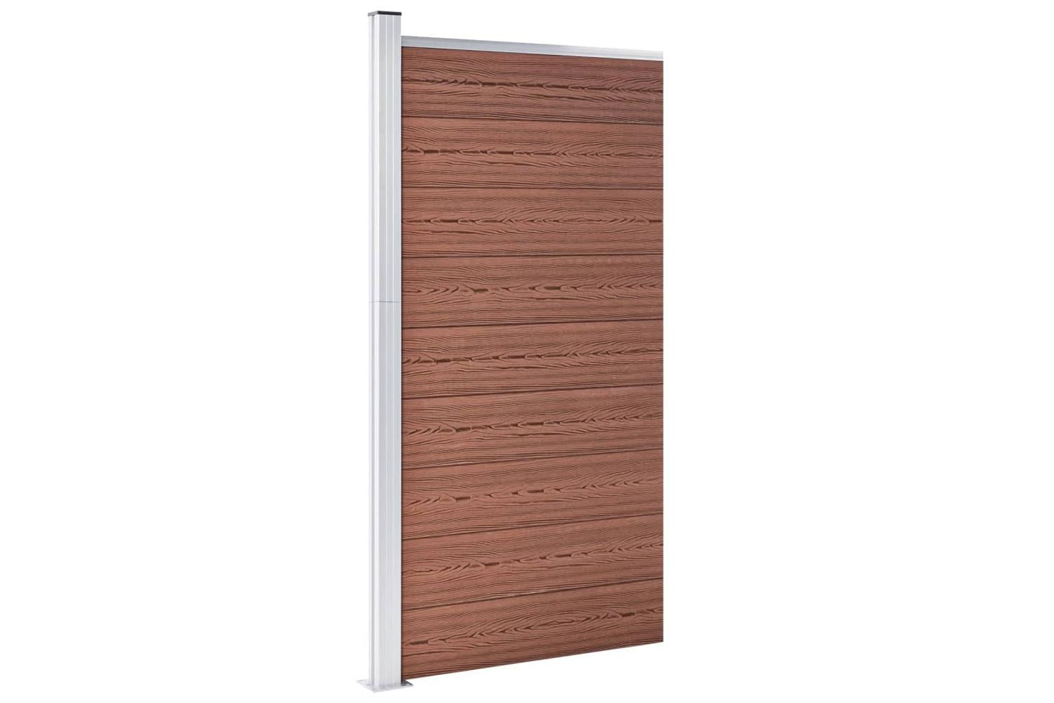 vidaXL 148977 Fence Panel Wpc 95x186cm Brown-3