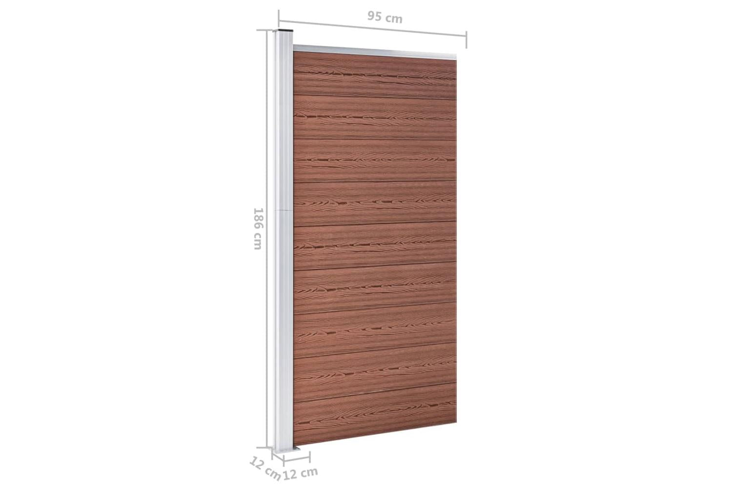 vidaXL 148977 Fence Panel Wpc 95x186cm Brown-10