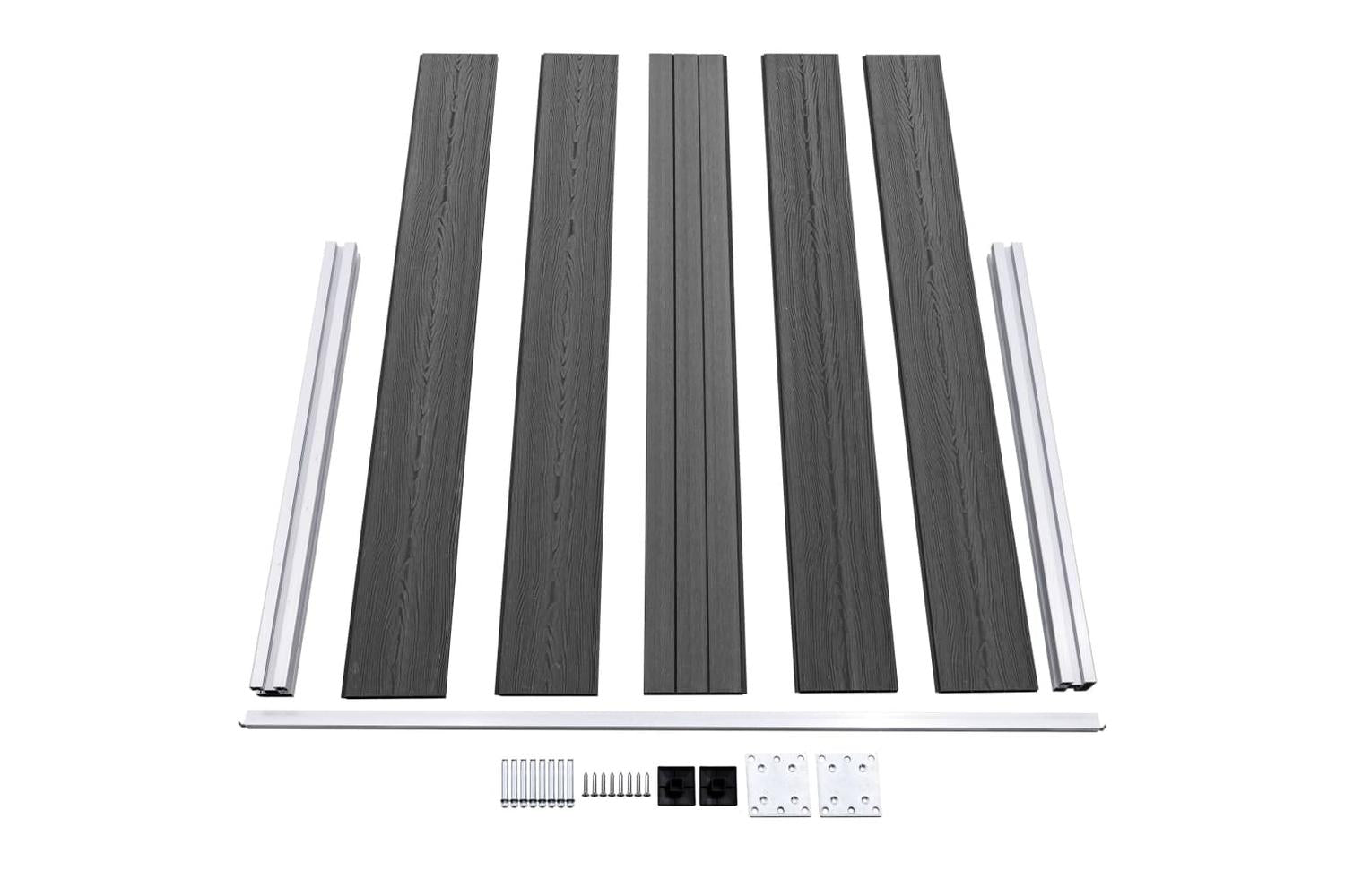 vidaXL 3070450 Fence Panel Set Wpc 872x105cm Black-6