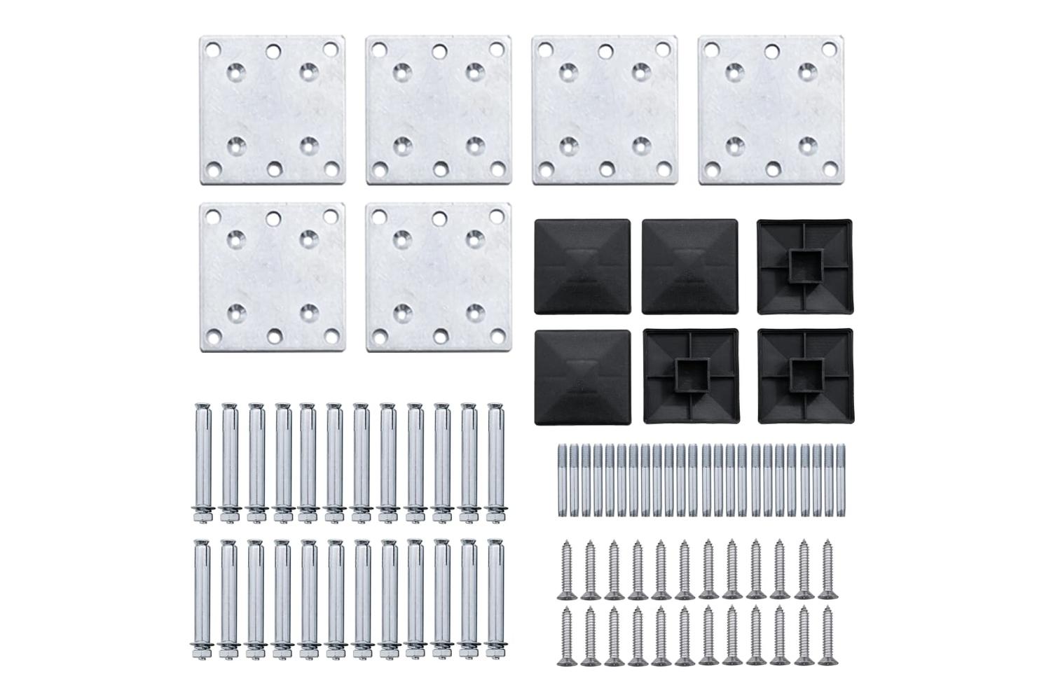 vidaXL 3070450 Fence Panel Set Wpc 872x105cm Black-10