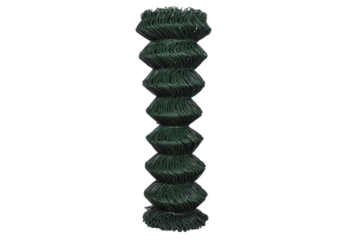 Vidaxl 140345 Chain Link Fence Steel 1,25x15 M Green-2