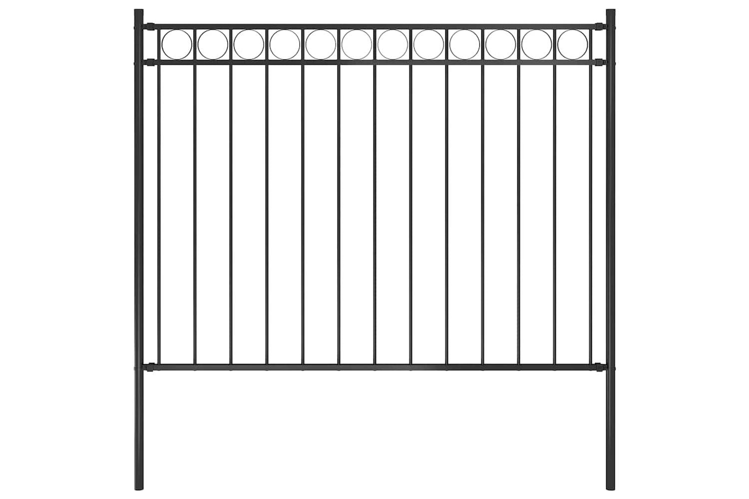 Vidaxl 146313 Garden Fence Steel 1.7x1 M Black-2
