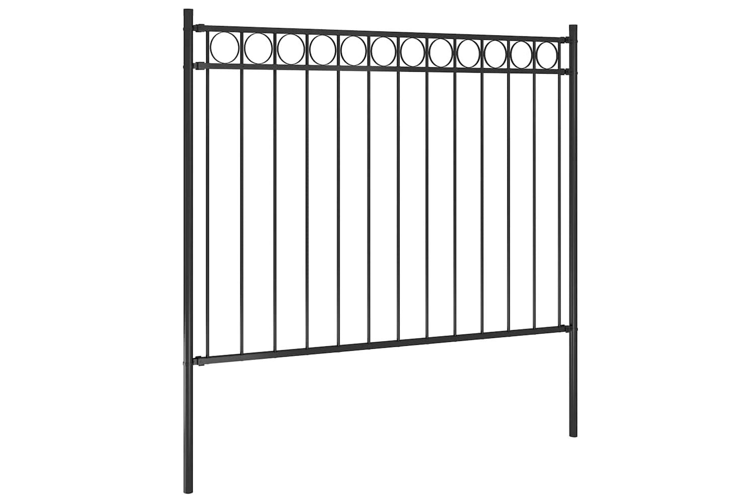 Vidaxl 146313 Garden Fence Steel 1.7x1 M Black-3