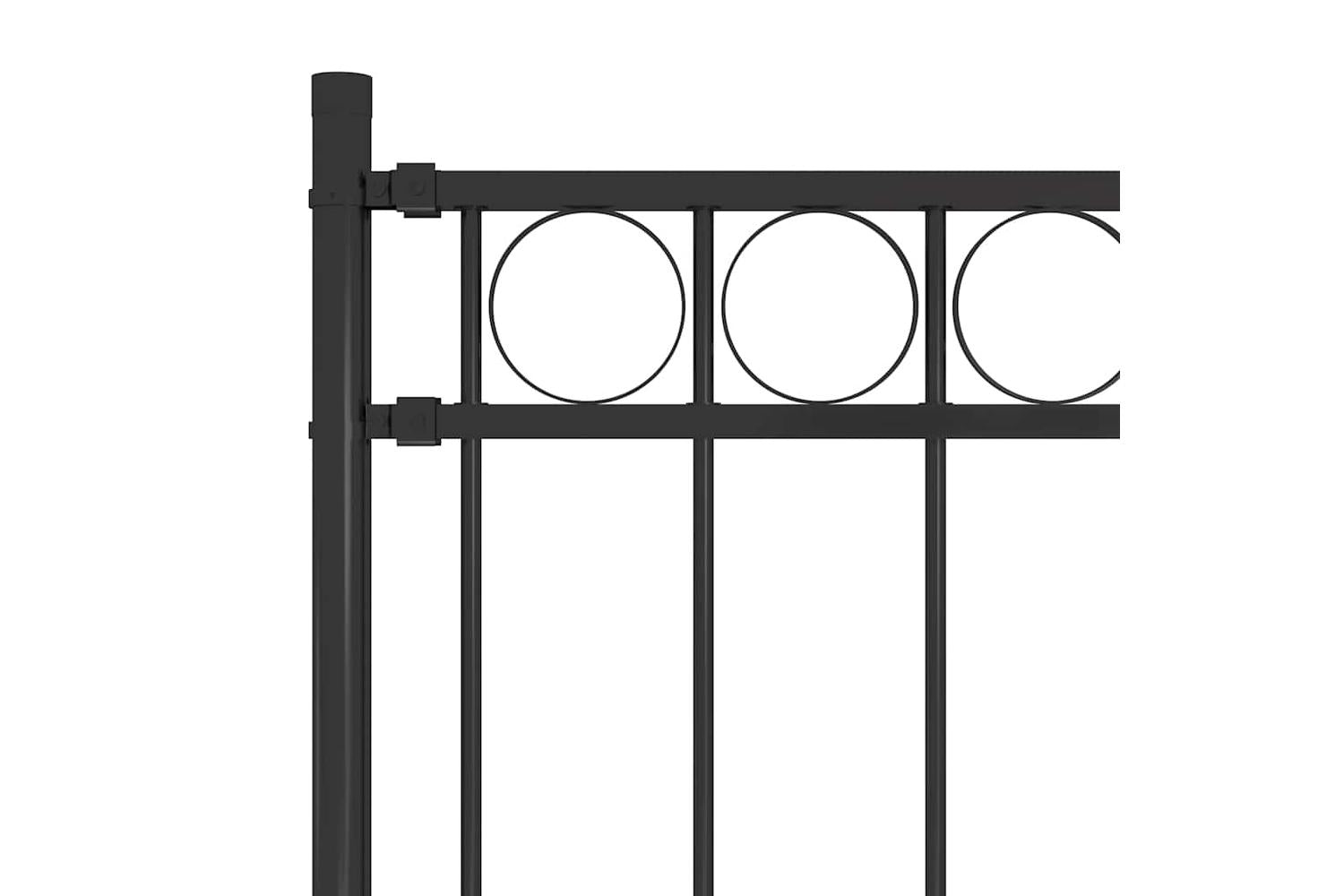 Vidaxl 146313 Garden Fence Steel 1.7x1 M Black-4