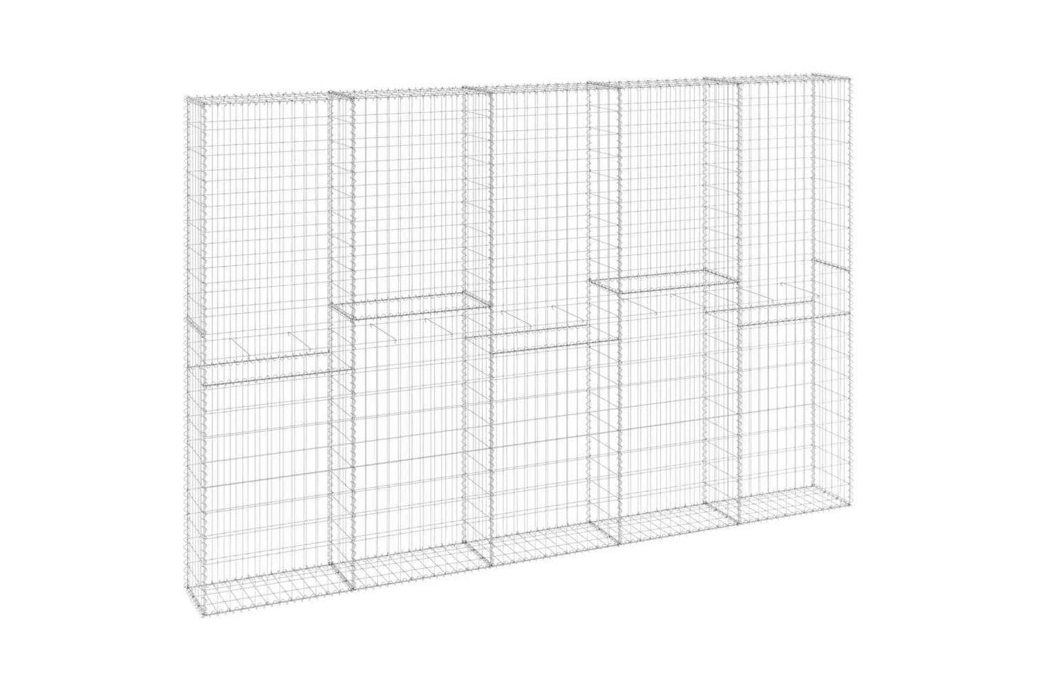 vidaXL 147823 Gabion Wall With Covers Galvanised Steel 300x30x200cm-3