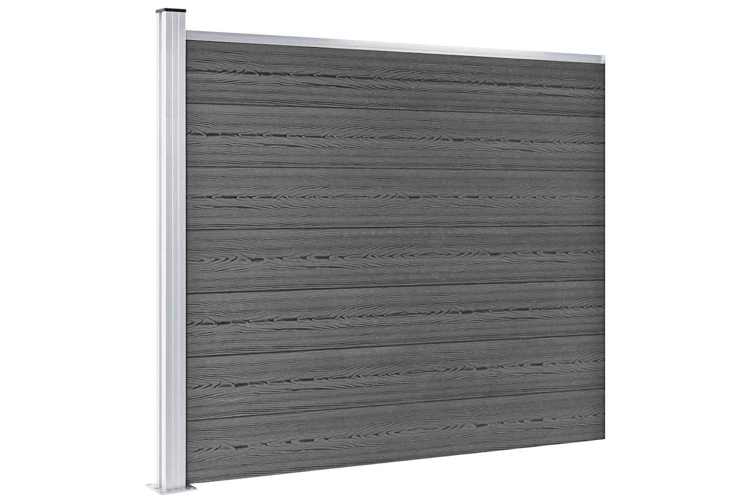 vidaXL 3070461 Fence Panel Set Wpc 699x146cm Black-3
