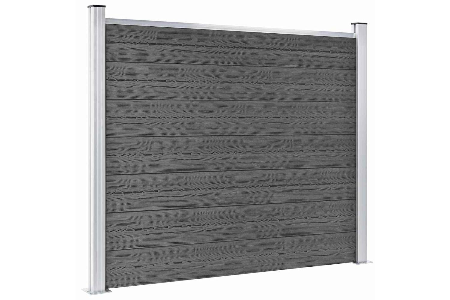 vidaXL 3070461 Fence Panel Set Wpc 699x146cm Black-4