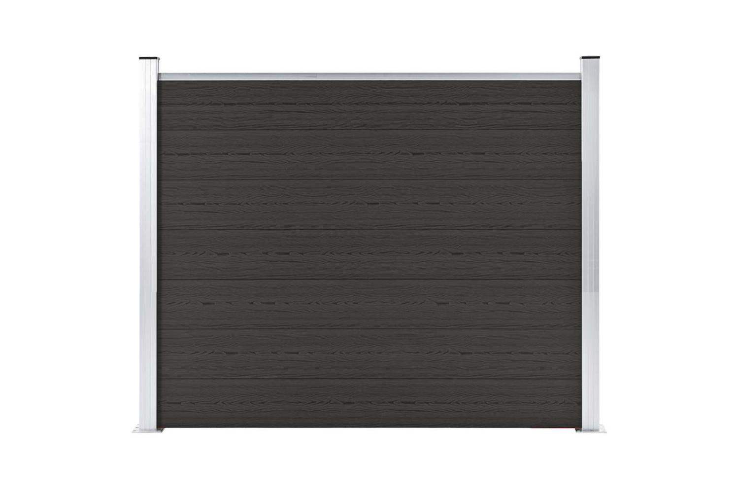 vidaXL Fence Panel Wpc 180x146cm Black-4
