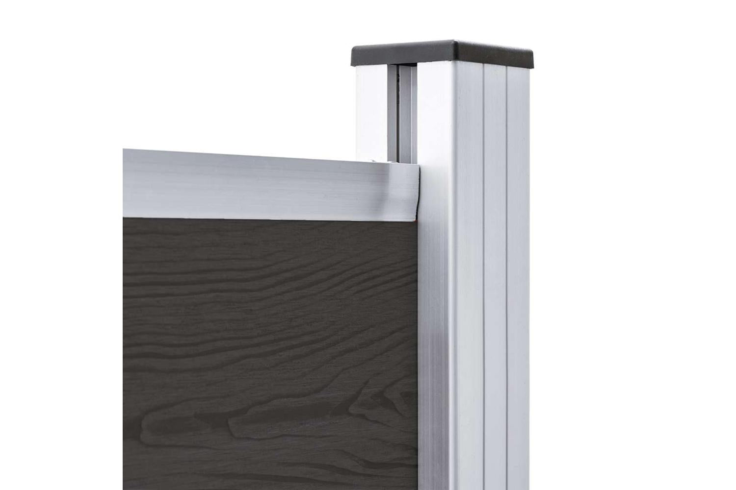vidaXL Fence Panel Wpc 180x146cm Black-5