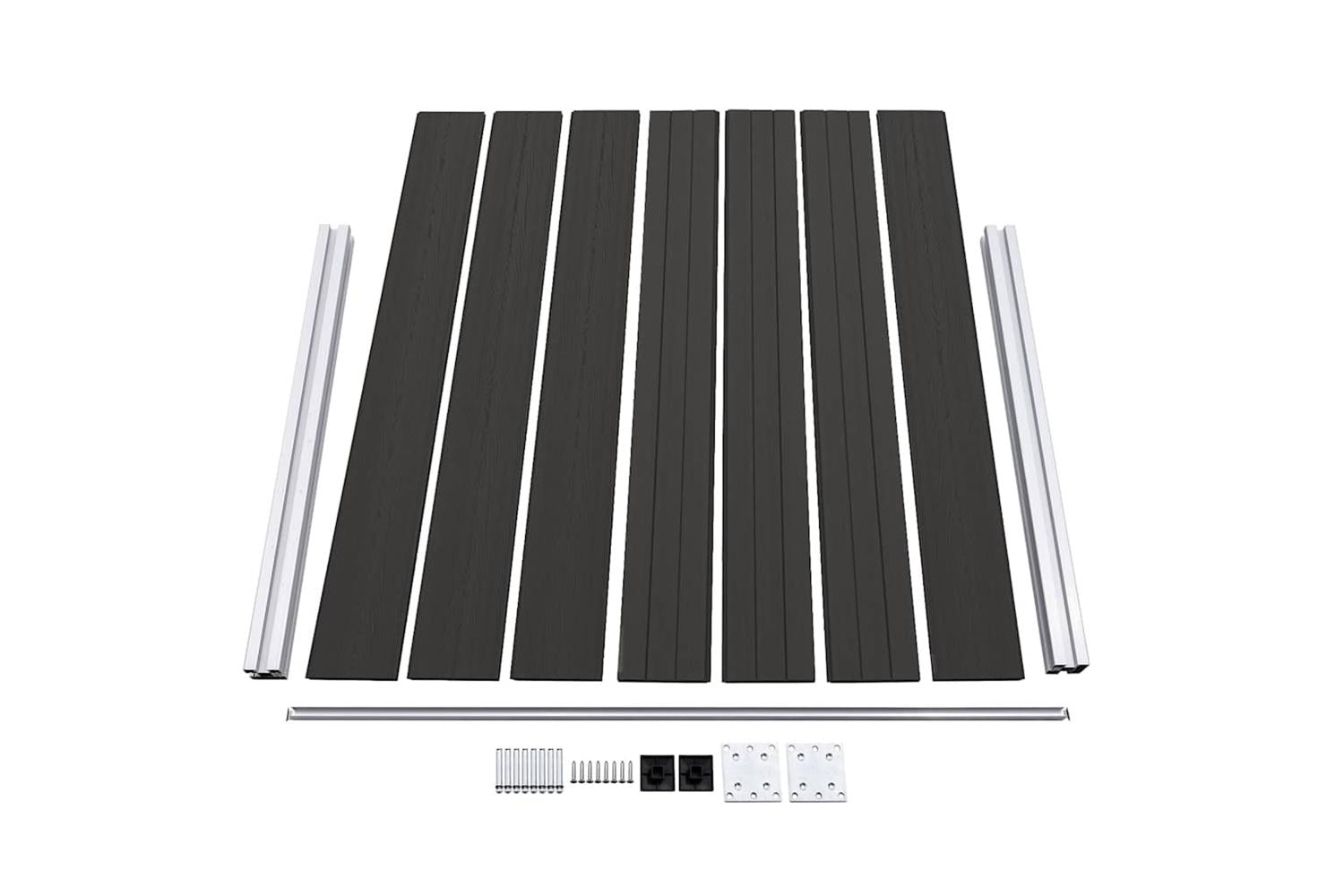 vidaXL Fence Panel Wpc 180x146cm Black-7