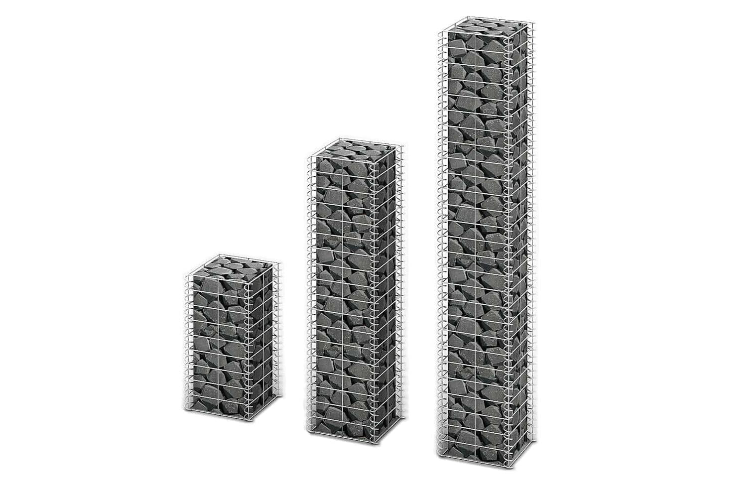 Vidaxl 141048 3 Piece Gabion Set Galvanised Wire-2