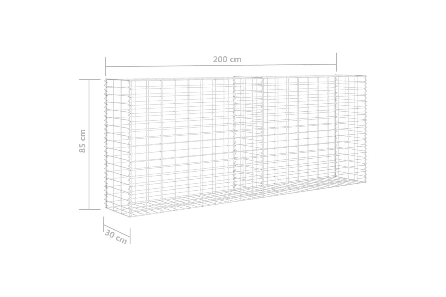 Vidaxl 142359 Gabion Basket Galvanised Steel 85x30x200 Cm-7